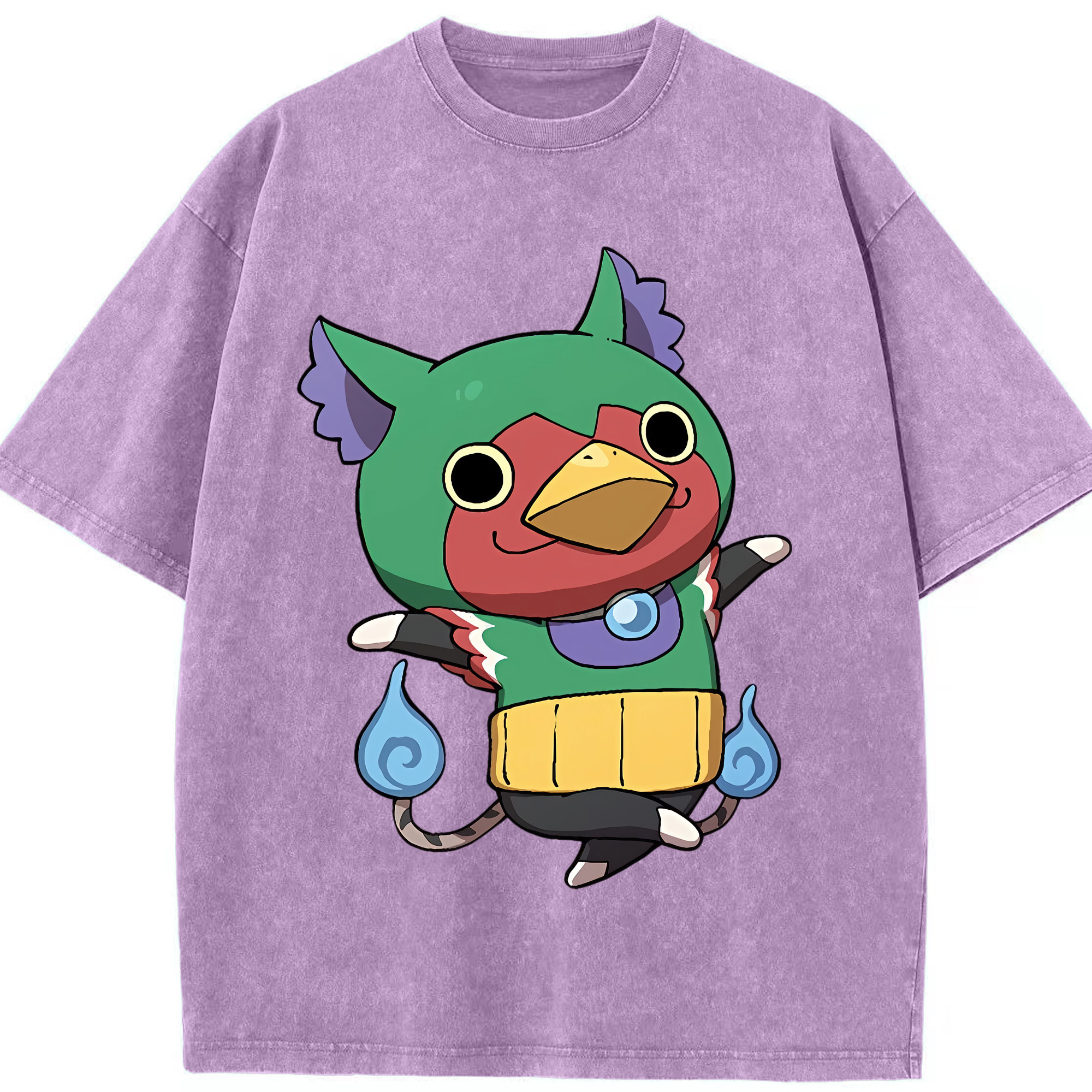 （画像用） 妖怪ウォッチ Yo-kai Watch 綿100% ヴィンテージ風 半袖Tシャツ（フロントプリント）