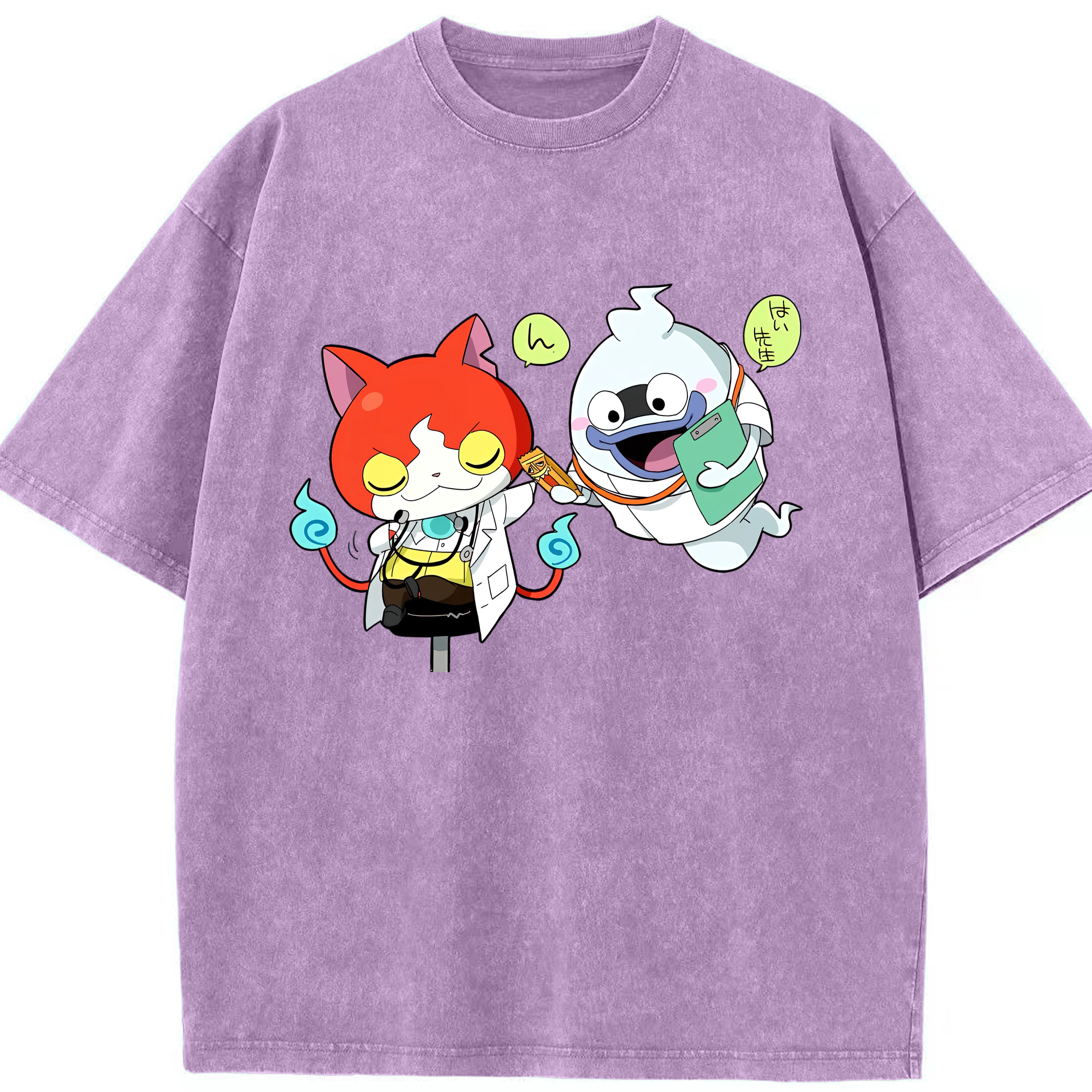 （画像用） 妖怪ウォッチ Yo-kai Watch 綿100% ヴィンテージ風 半袖Tシャツ（フロントプリント）