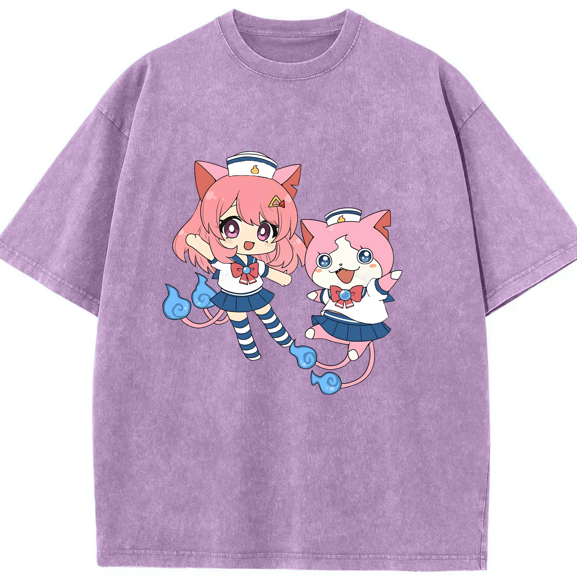 （画像用） 妖怪ウォッチ Yo-kai Watch 綿100% ヴィンテージ風 半袖Tシャツ（フロントプリント）