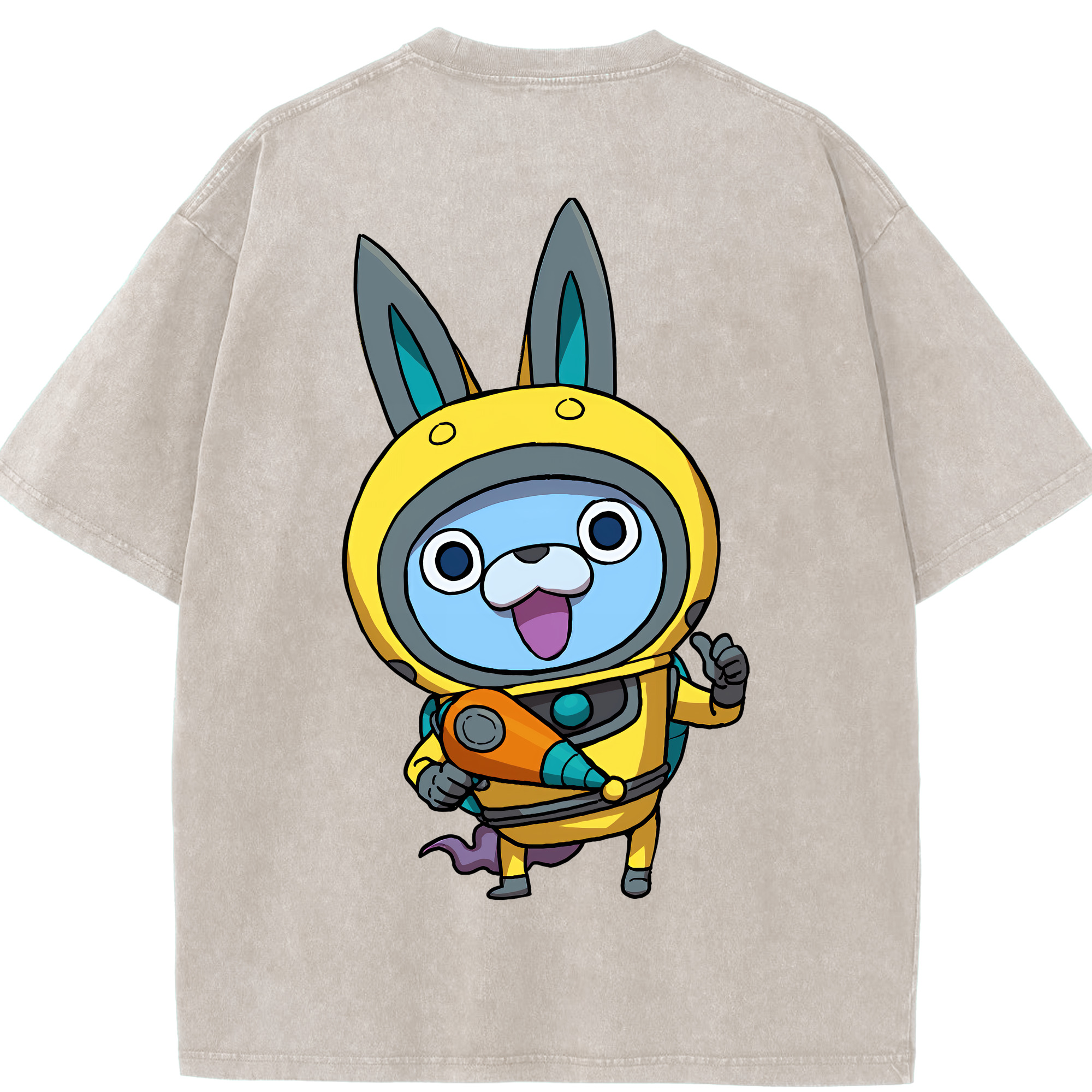 （画像用） 妖怪ウォッチ Yo-kai Watch 綿100% ヴィンテージ風 半袖Tシャツ（背面プリント）
