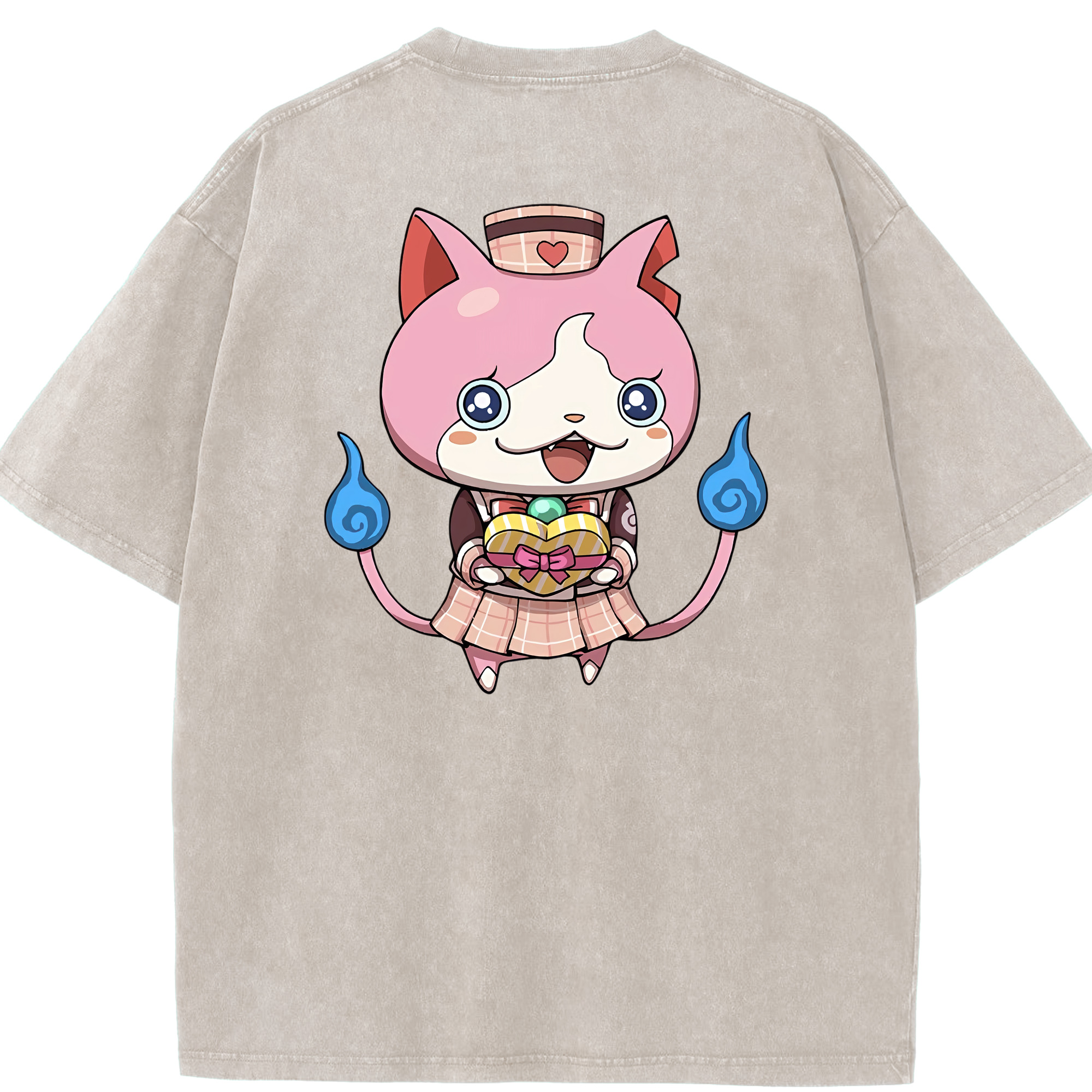 （画像用） 妖怪ウォッチ Yo-kai Watch 綿100% ヴィンテージ風 半袖Tシャツ（背面プリント）