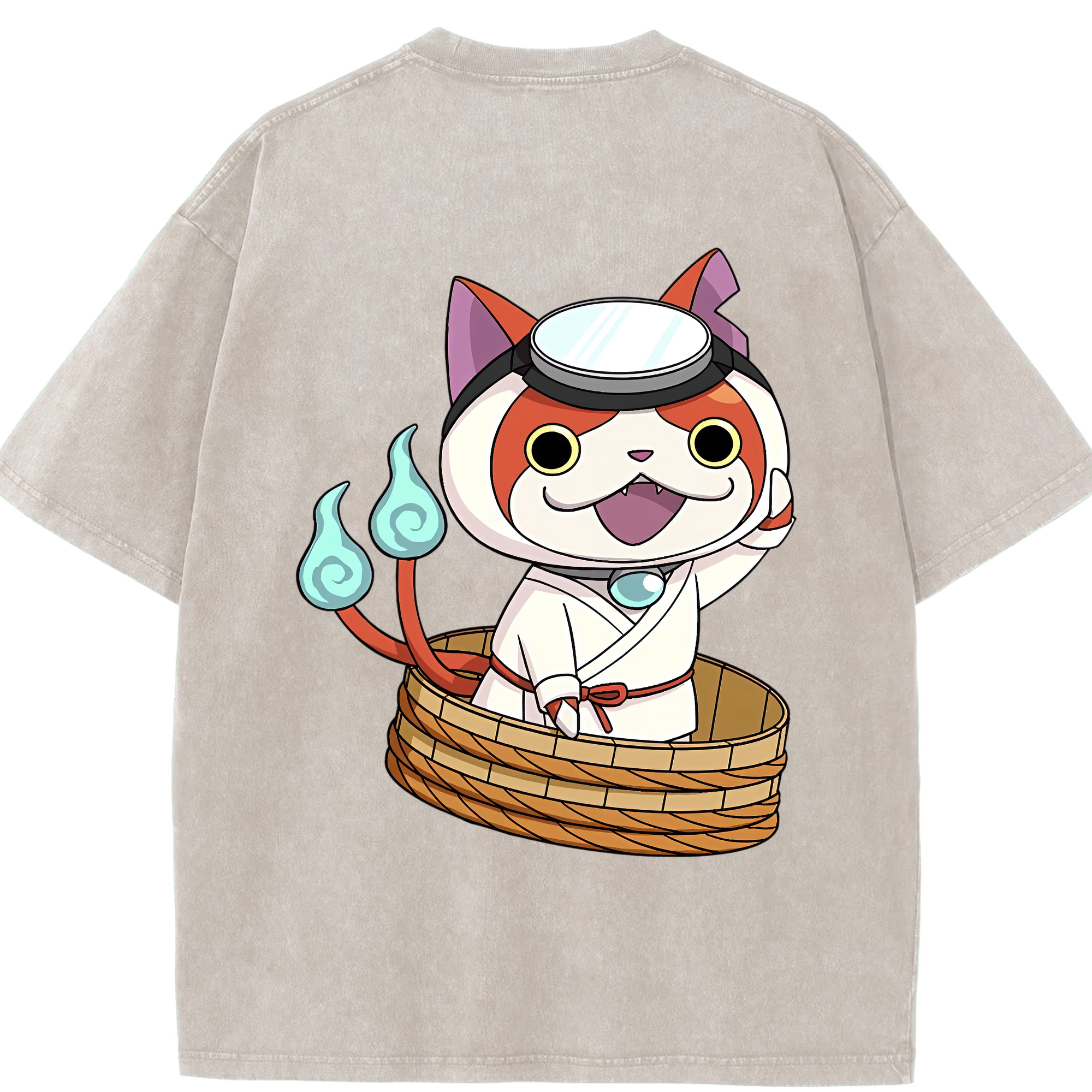 妖怪ウォッチ Yo-kai Watch 綿100% ヴィンテージ風 半袖Tシャツ（背面プリント）