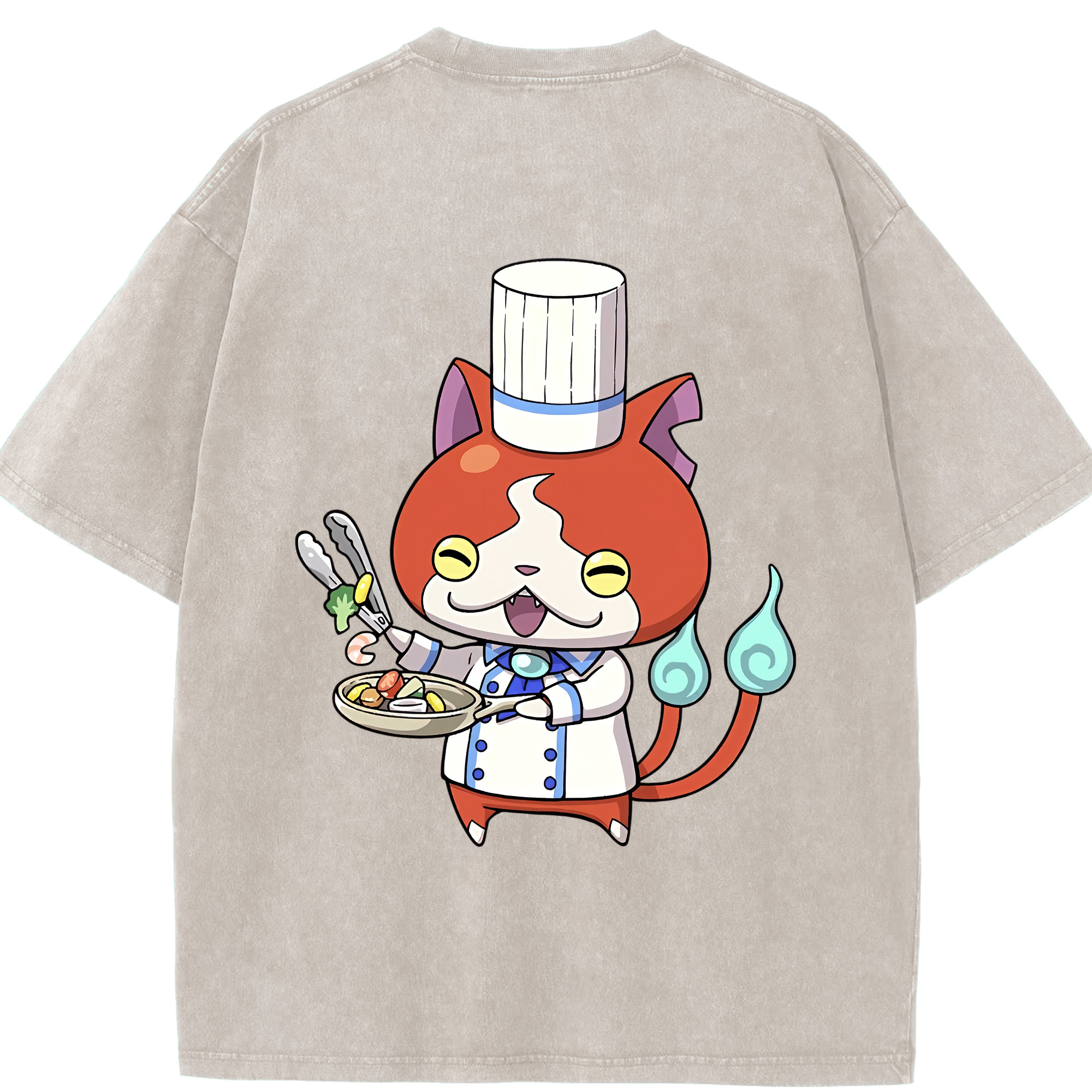 （画像用） 妖怪ウォッチ Yo-kai Watch 綿100% ヴィンテージ風 半袖Tシャツ（背面プリント）