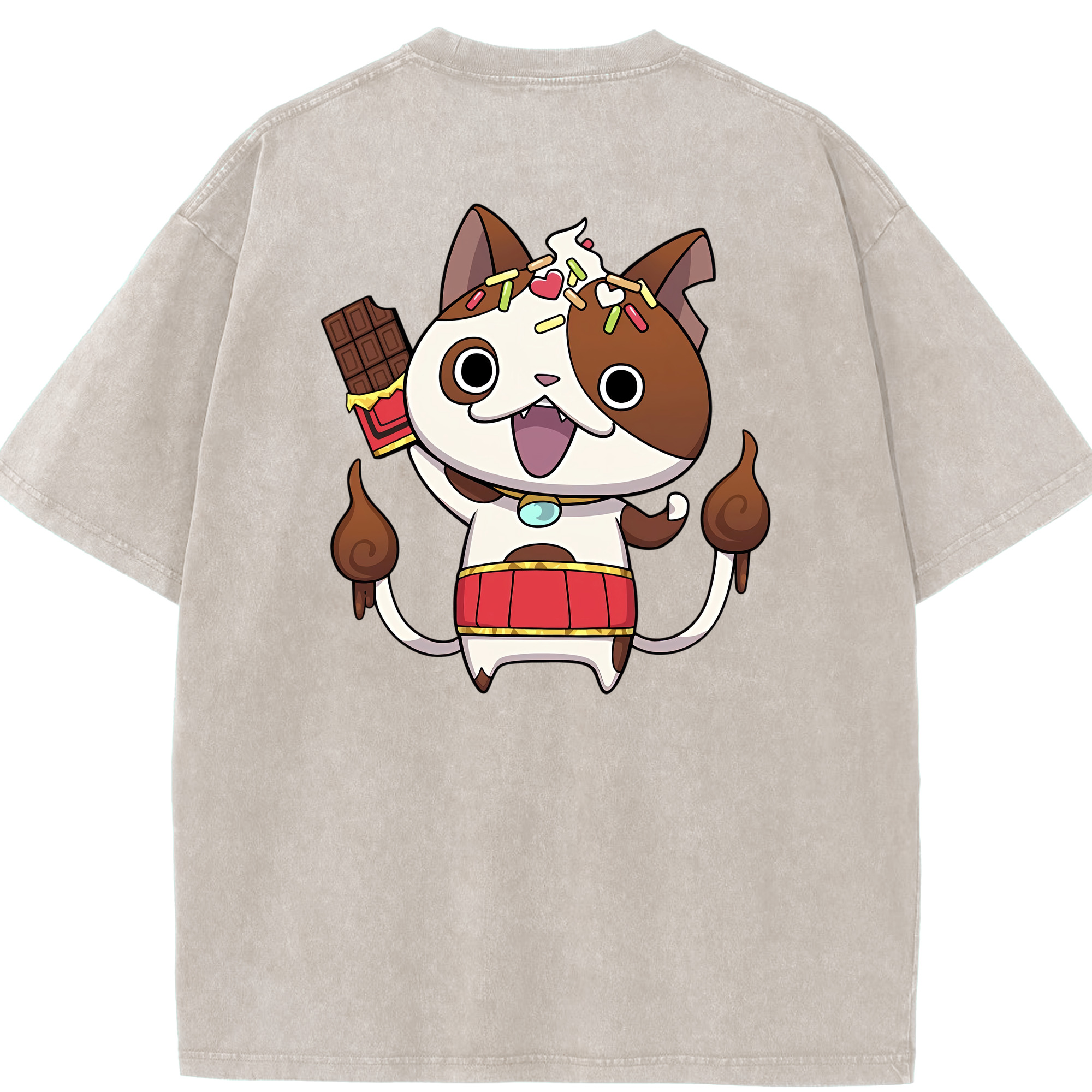 （画像用） 妖怪ウォッチ Yo-kai Watch 綿100% ヴィンテージ風 半袖Tシャツ（背面プリント）