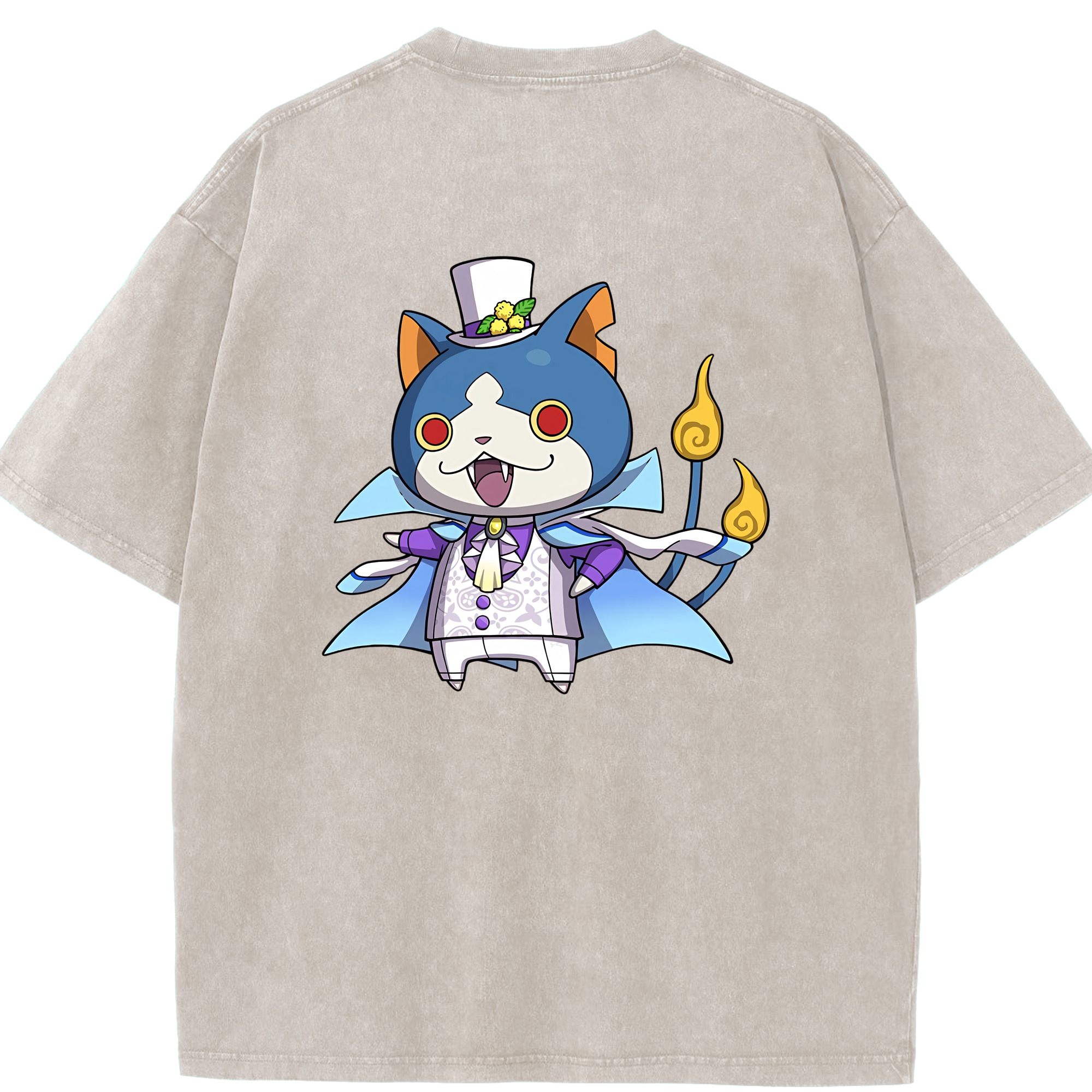 （画像用） 妖怪ウォッチ Yo-kai Watch 綿100% ヴィンテージ風 半袖Tシャツ（背面プリント）