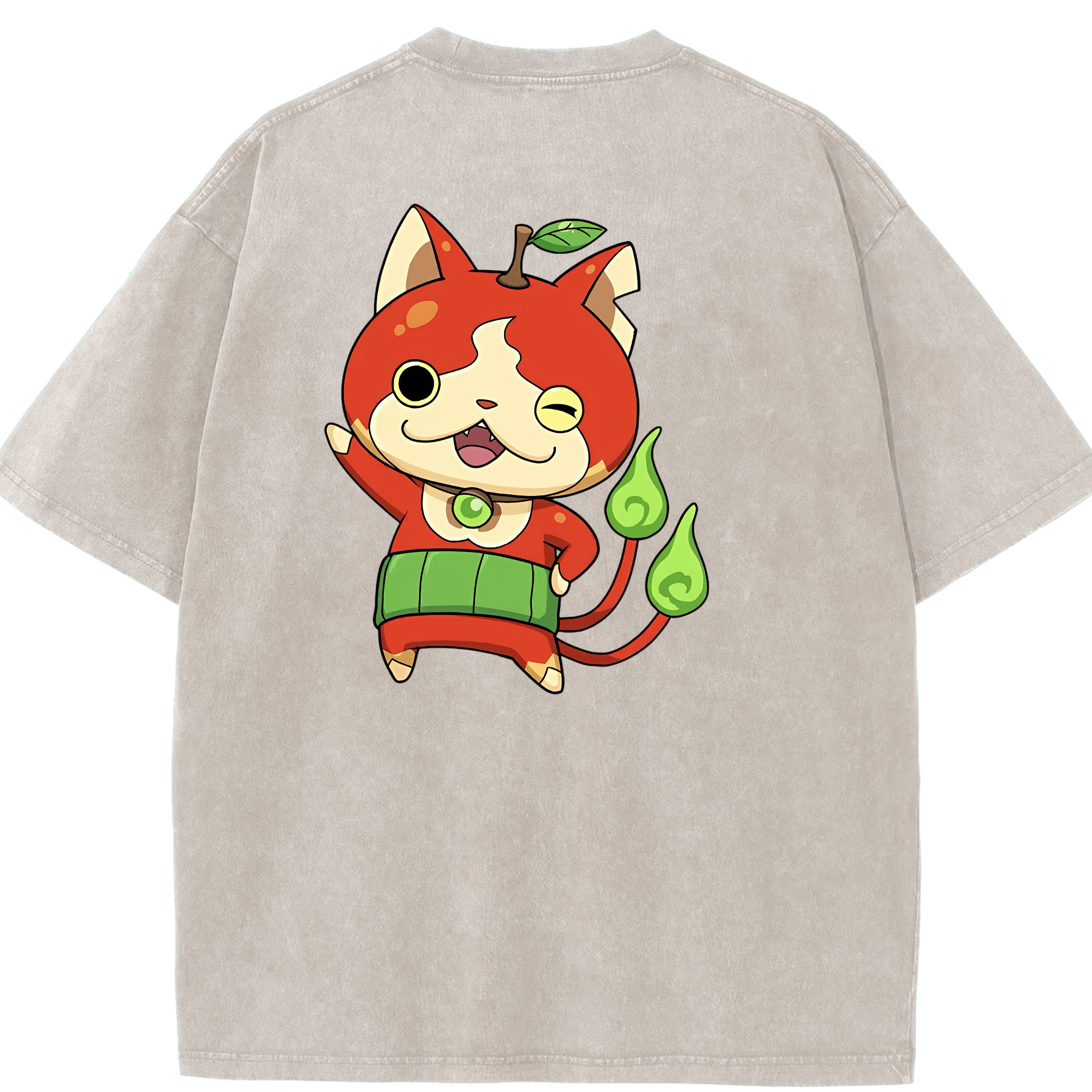 （画像用） 妖怪ウォッチ Yo-kai Watch 綿100% ヴィンテージ風 半袖Tシャツ（背面プリント）
