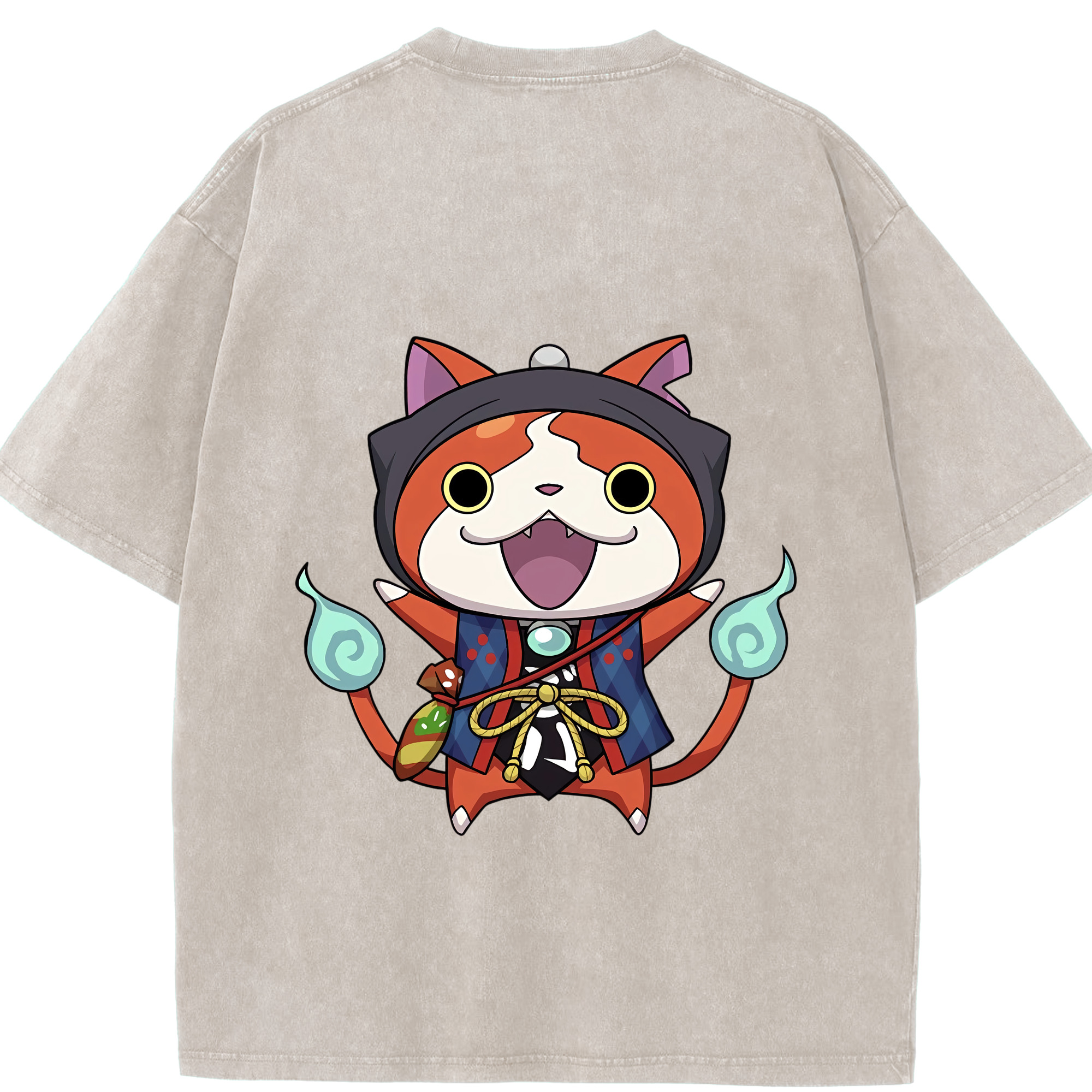 （画像用） 妖怪ウォッチ Yo-kai Watch 綿100% ヴィンテージ風 半袖Tシャツ（背面プリント）