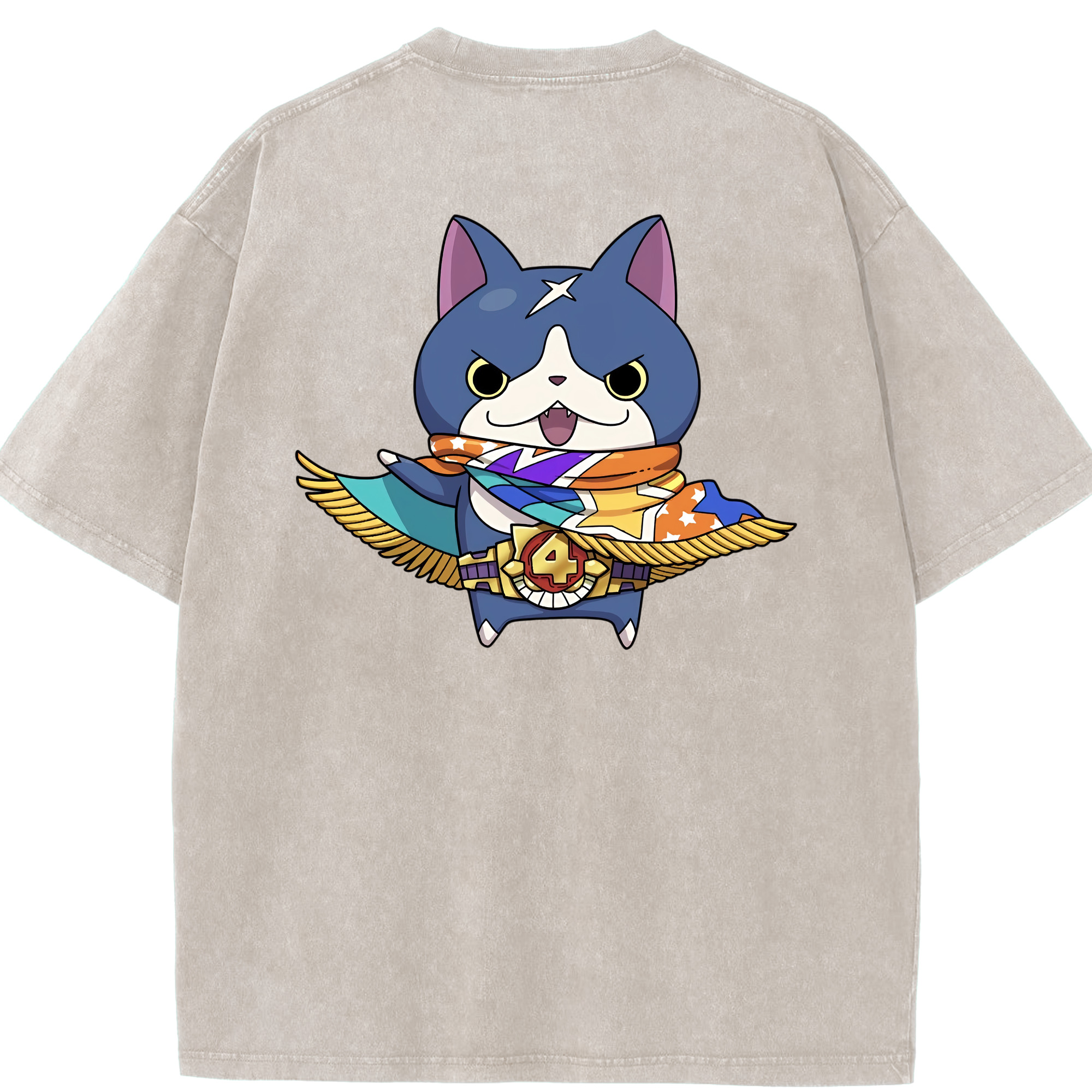 （画像用） 妖怪ウォッチ Yo-kai Watch 綿100% ヴィンテージ風 半袖Tシャツ（背面プリント）