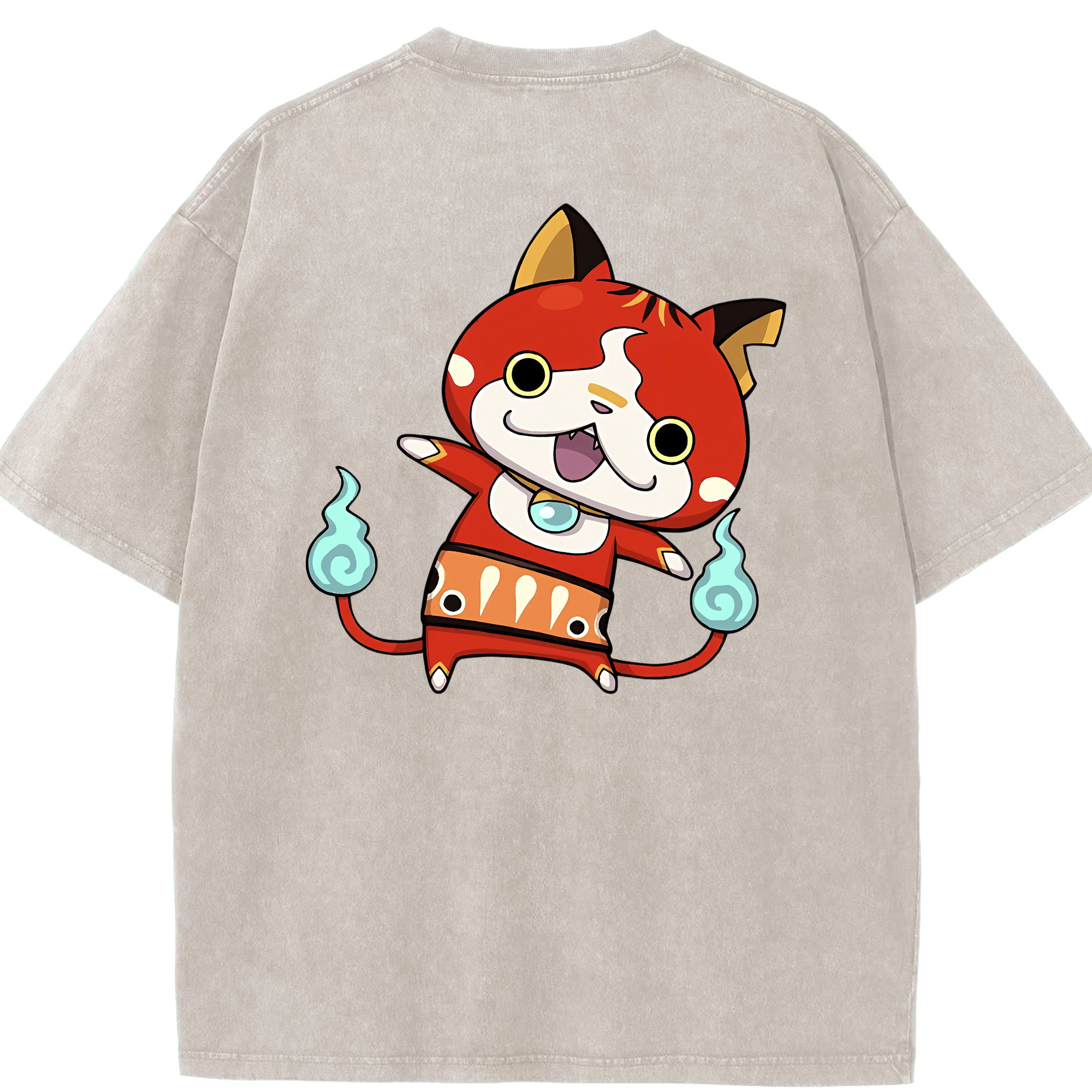 （画像用） 妖怪ウォッチ Yo-kai Watch 綿100% ヴィンテージ風 半袖Tシャツ（背面プリント）