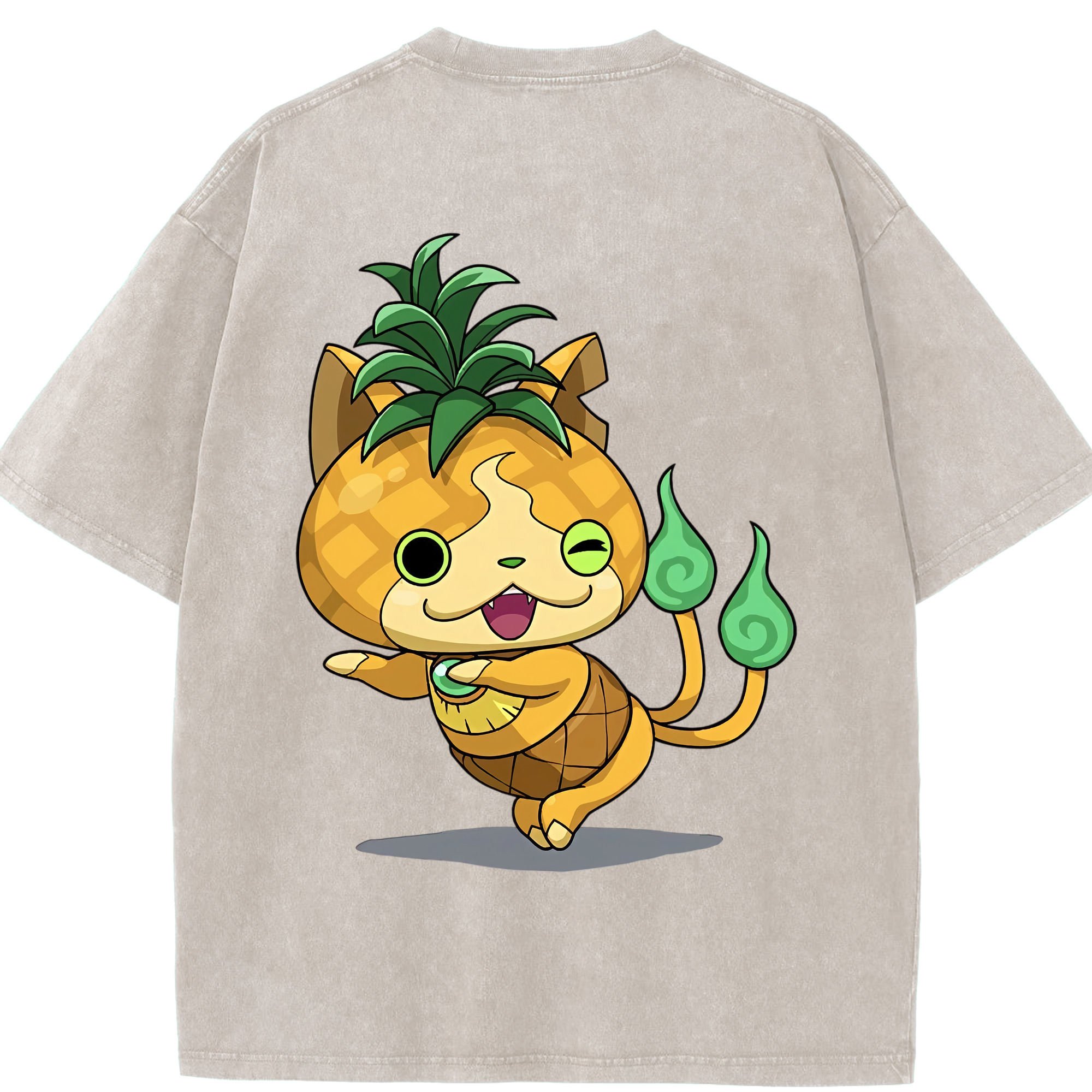 （画像用） 妖怪ウォッチ Yo-kai Watch 綿100% ヴィンテージ風 半袖Tシャツ（背面プリント）