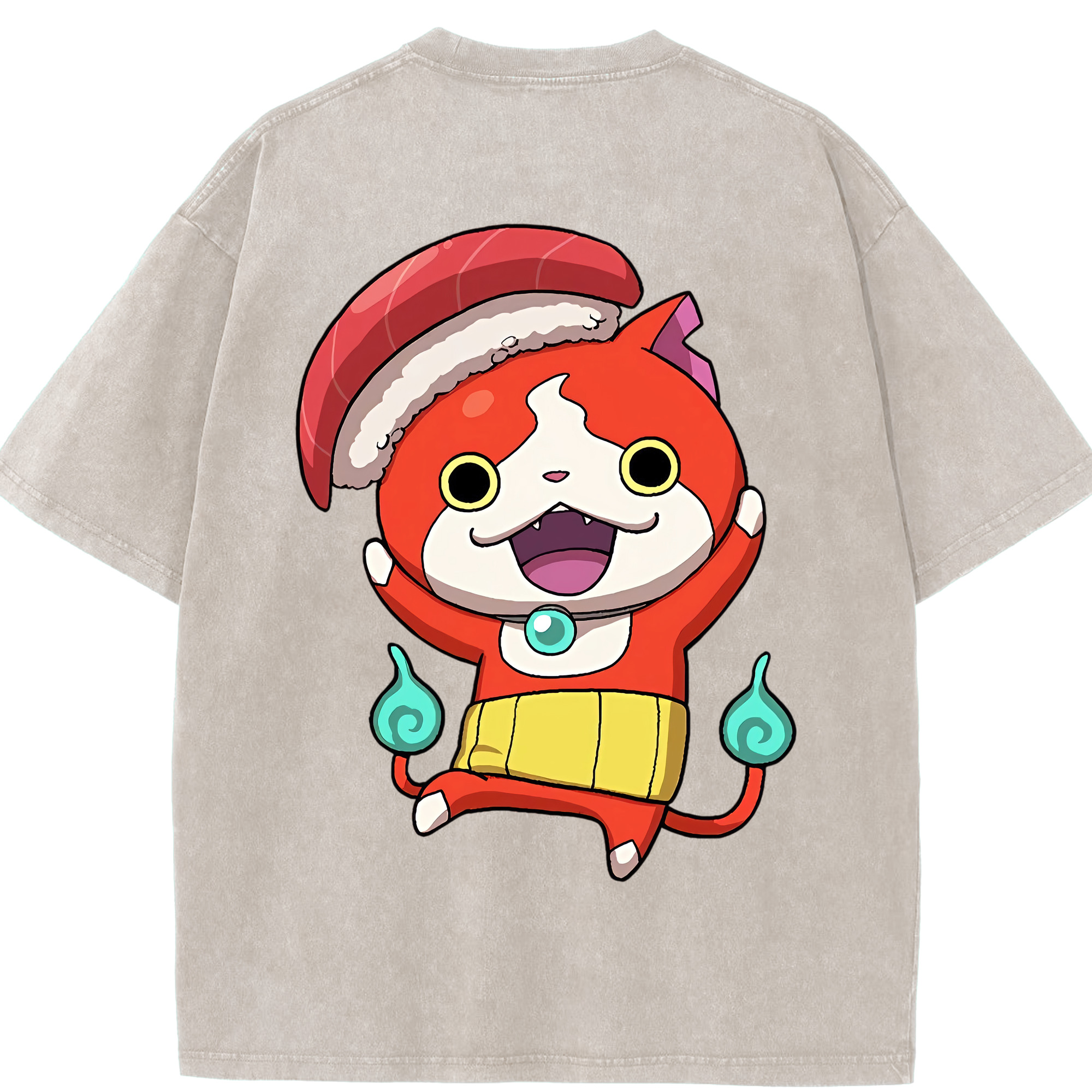 （画像用） 妖怪ウォッチ Yo-kai Watch 綿100% ヴィンテージ風 半袖Tシャツ（背面プリント）