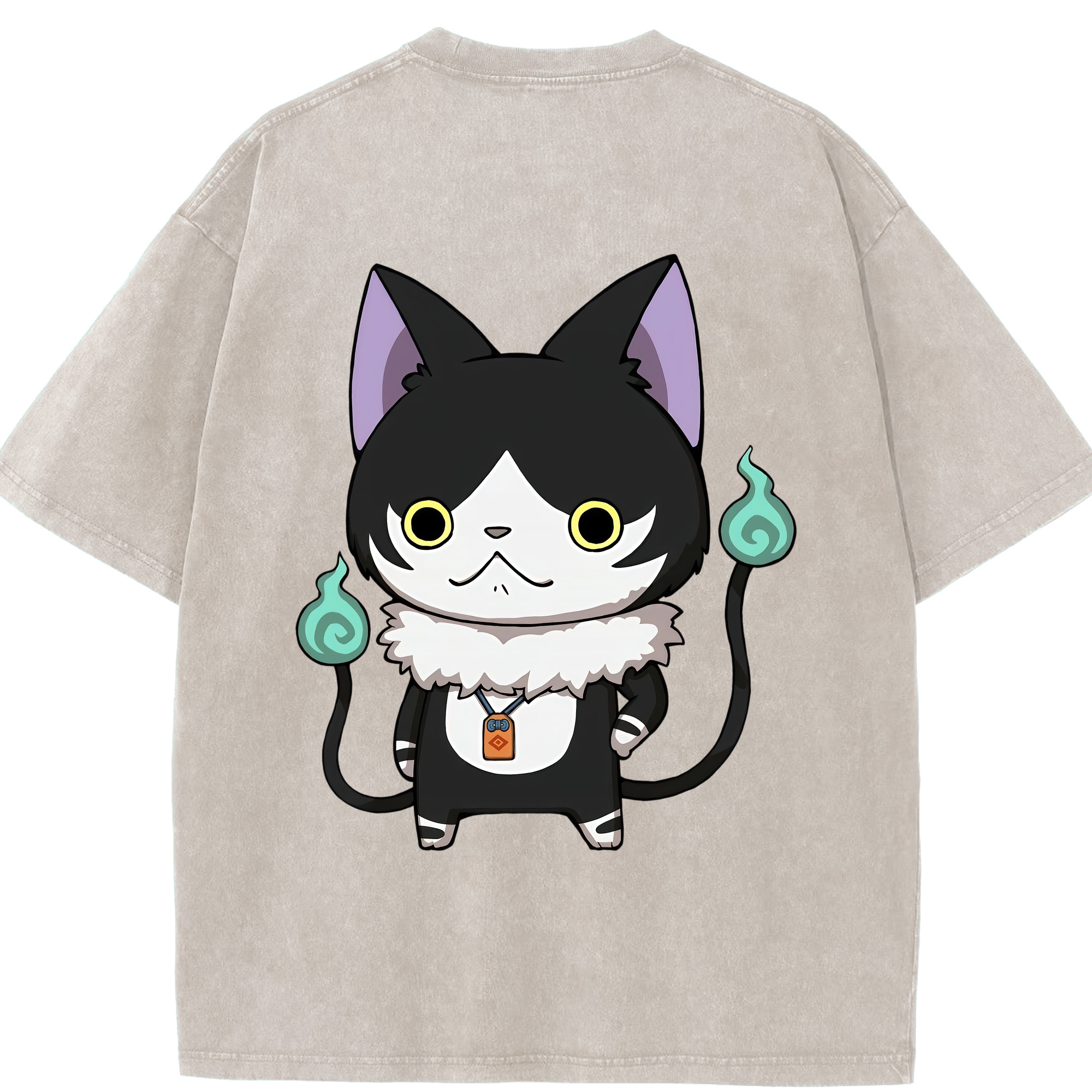 （画像用） 妖怪ウォッチ Yo-kai Watch 綿100% ヴィンテージ風 半袖Tシャツ（背面プリント）