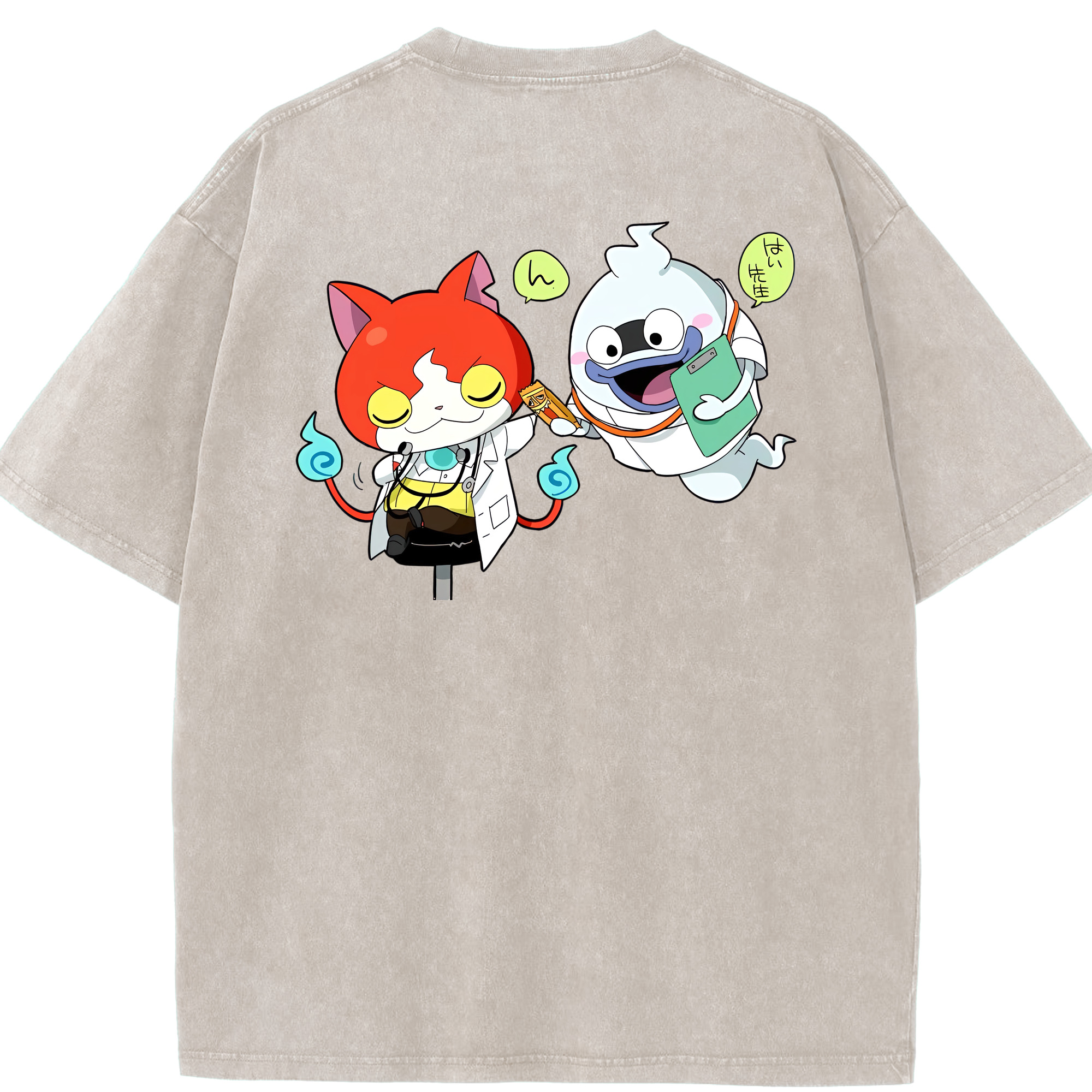 （画像用） 妖怪ウォッチ Yo-kai Watch 綿100% ヴィンテージ風 半袖Tシャツ（背面プリント）