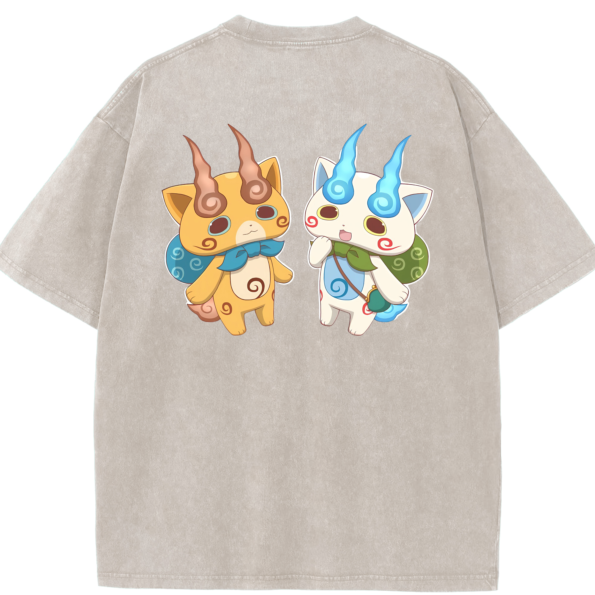 （画像用） 妖怪ウォッチ Yo-kai Watch 綿100% ヴィンテージ風 半袖Tシャツ（背面プリント）
