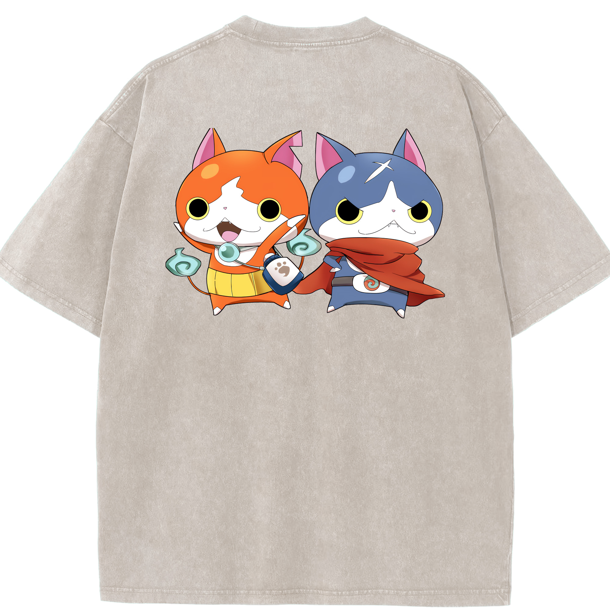 （画像用） 妖怪ウォッチ Yo-kai Watch 綿100% ヴィンテージ風 半袖Tシャツ（背面プリント）