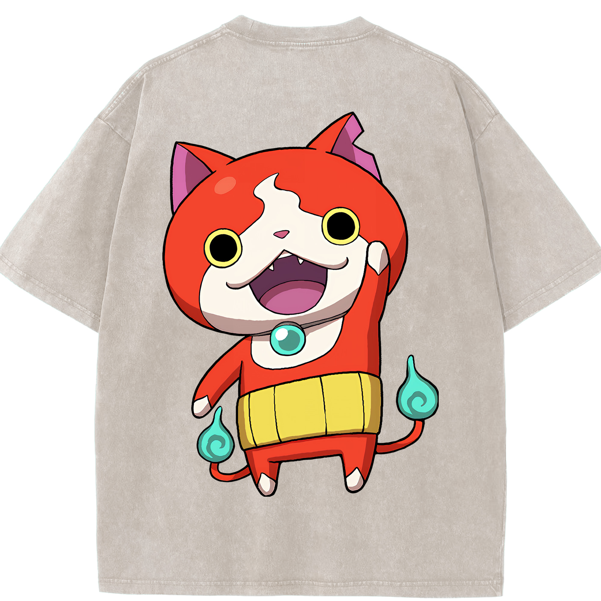 （画像用） 妖怪ウォッチ Yo-kai Watch 綿100% ヴィンテージ風 半袖Tシャツ（背面プリント）