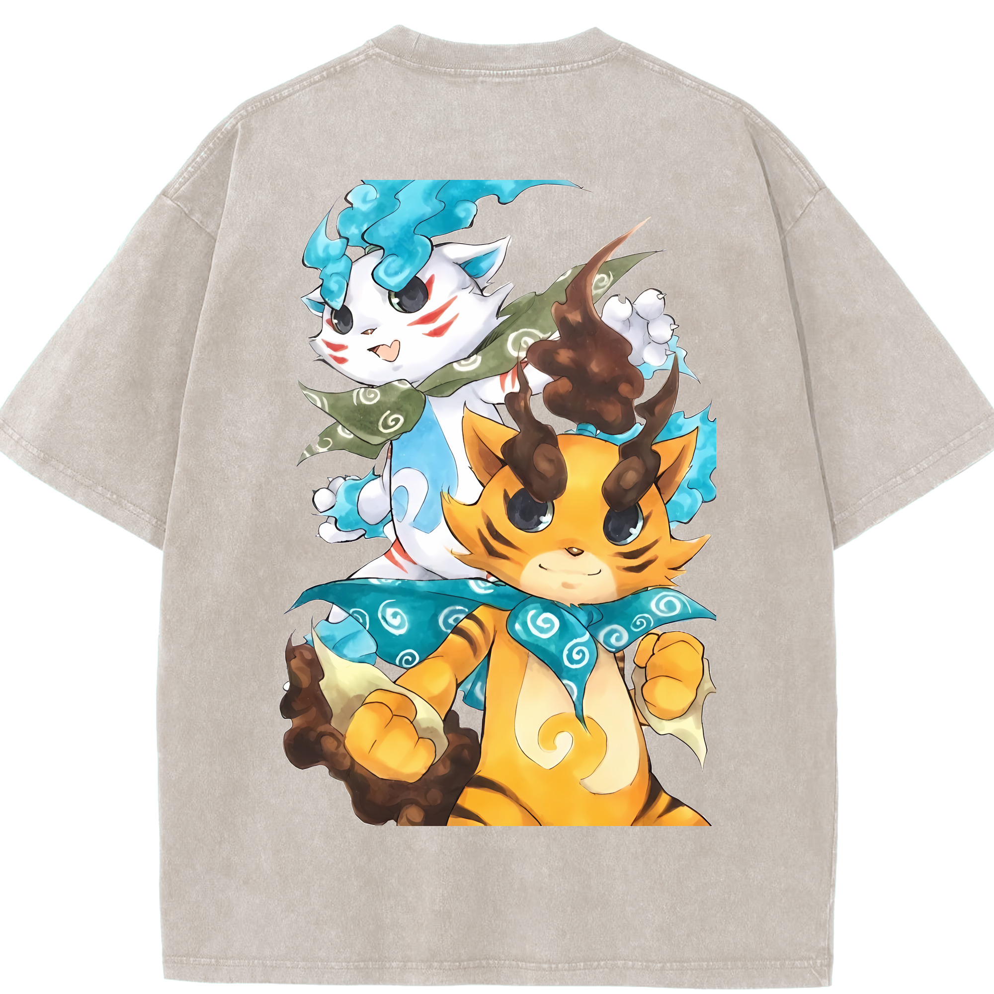 （画像用） 妖怪ウォッチ Yo-kai Watch 綿100% ヴィンテージ風 半袖Tシャツ（背面プリント）