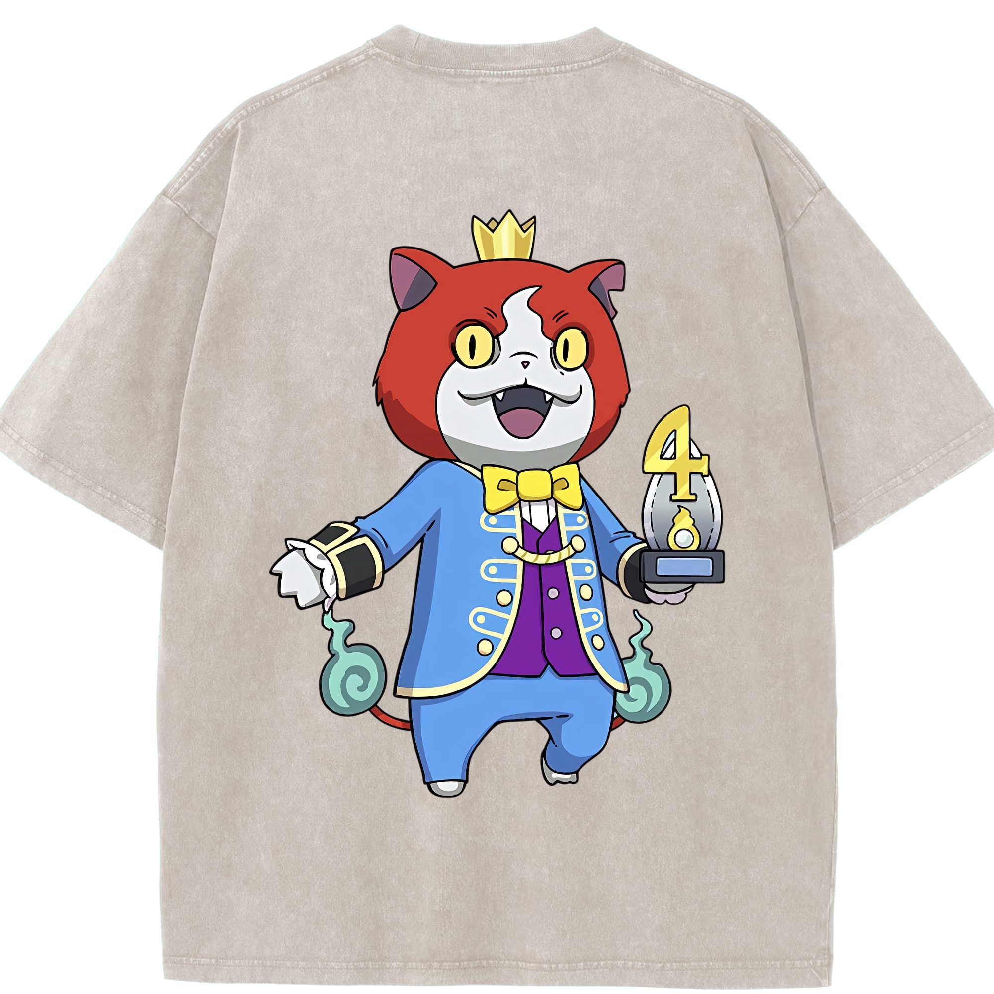 （画像用） 妖怪ウォッチ Yo-kai Watch 綿100% ヴィンテージ風 半袖Tシャツ（背面プリント）