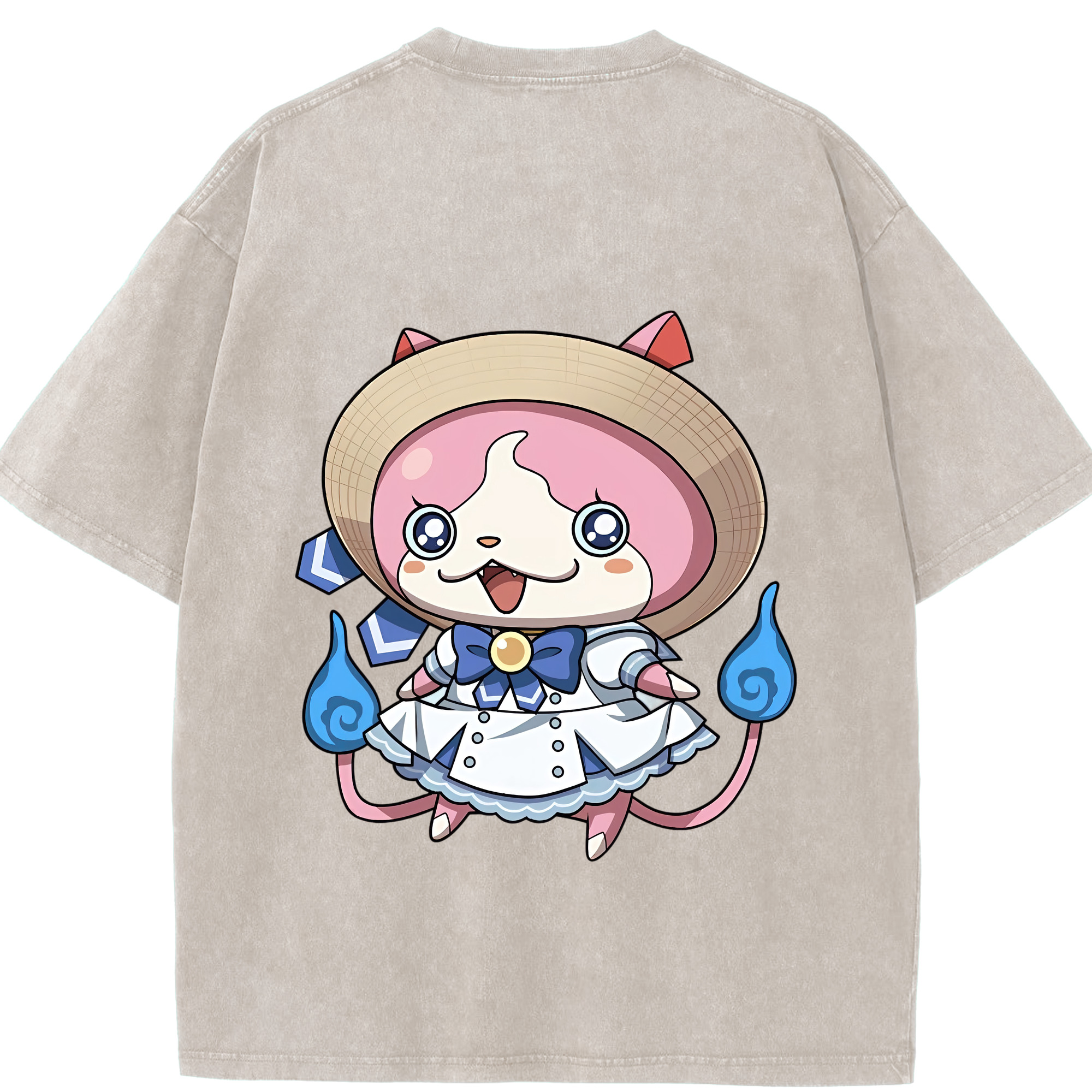 （画像用） 妖怪ウォッチ Yo-kai Watch 綿100% ヴィンテージ風 半袖Tシャツ（背面プリント）