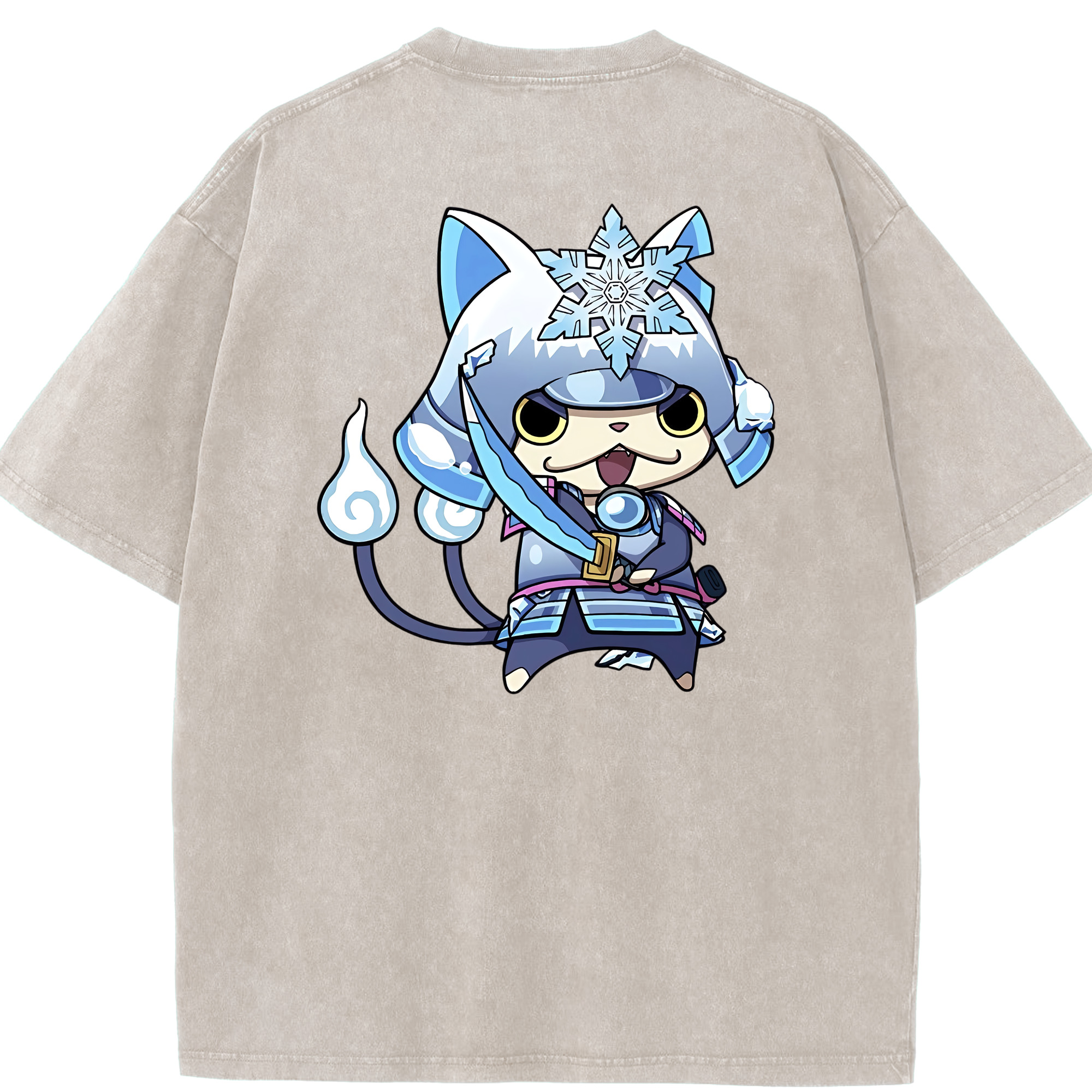 （画像用） 妖怪ウォッチ Yo-kai Watch 綿100% ヴィンテージ風 半袖Tシャツ（背面プリント）