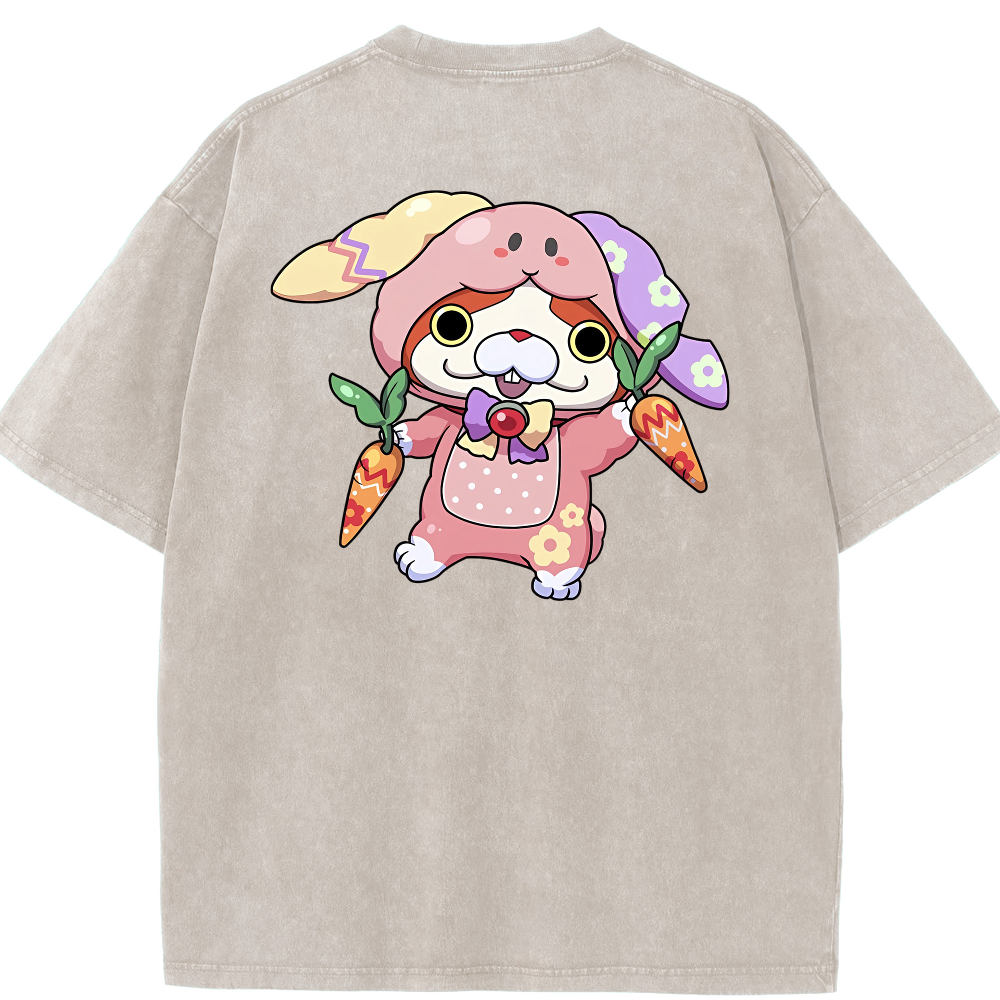 （画像用） 妖怪ウォッチ Yo-kai Watch 綿100% ヴィンテージ風 半袖Tシャツ（背面プリント）