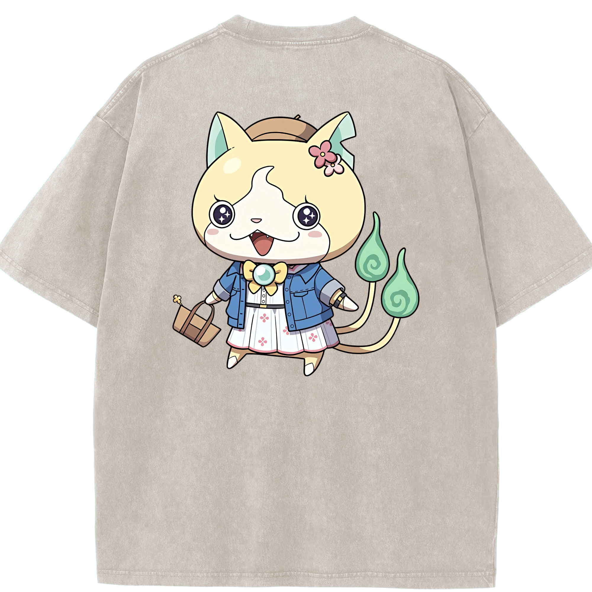 （画像用） 妖怪ウォッチ Yo-kai Watch 綿100% ヴィンテージ風 半袖Tシャツ（背面プリント）