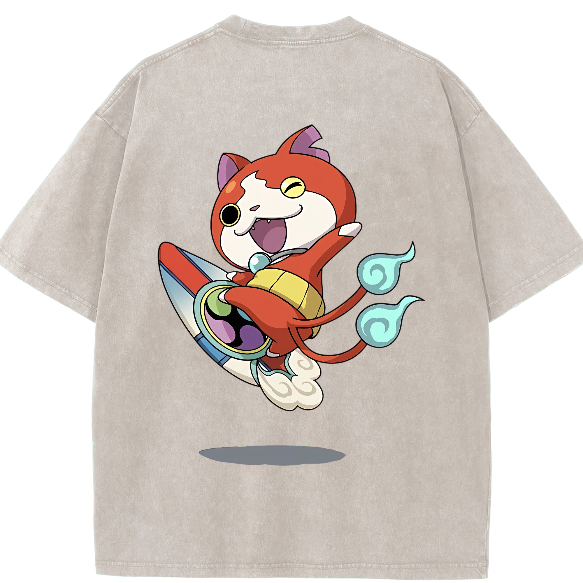 （画像用） 妖怪ウォッチ Yo-kai Watch 綿100% ヴィンテージ風 半袖Tシャツ（背面プリント）