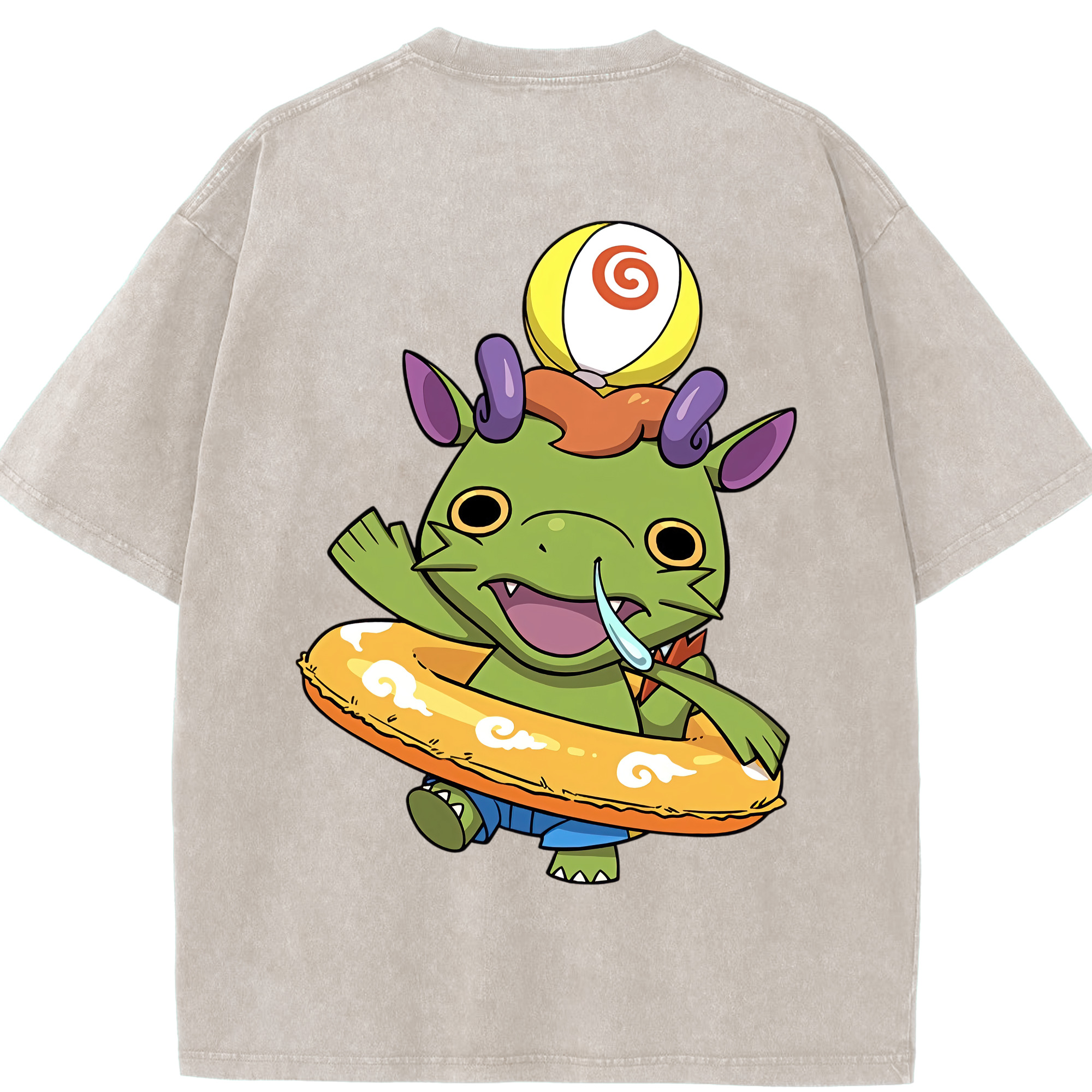 （画像用） 妖怪ウォッチ Yo-kai Watch 綿100% ヴィンテージ風 半袖Tシャツ（背面プリント）