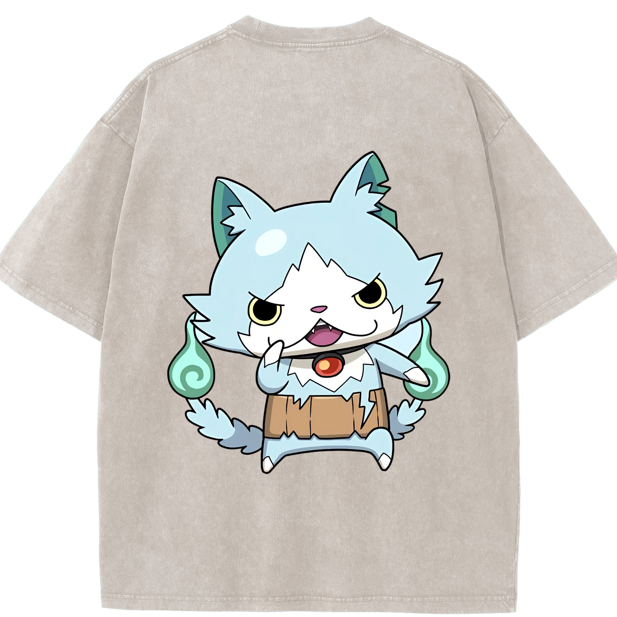 （画像用） 妖怪ウォッチ Yo-kai Watch 綿100% ヴィンテージ風 半袖Tシャツ（背面プリント）