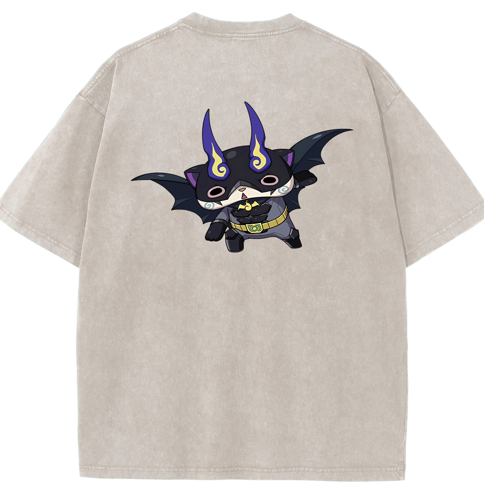 （画像用） 妖怪ウォッチ Yo-kai Watch 綿100% ヴィンテージ風 半袖Tシャツ（背面プリント）