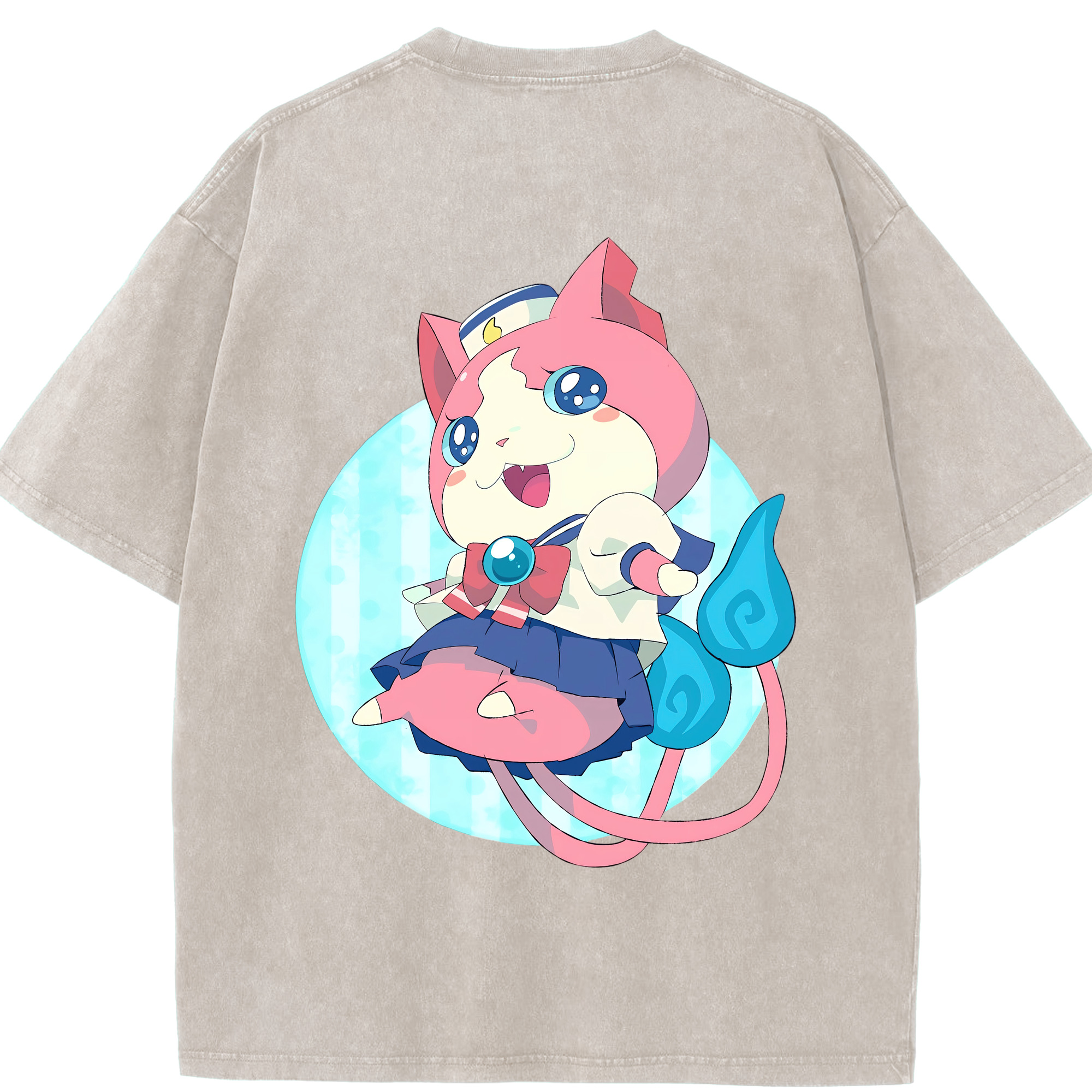 （画像用） 妖怪ウォッチ Yo-kai Watch 綿100% ヴィンテージ風 半袖Tシャツ（背面プリント）