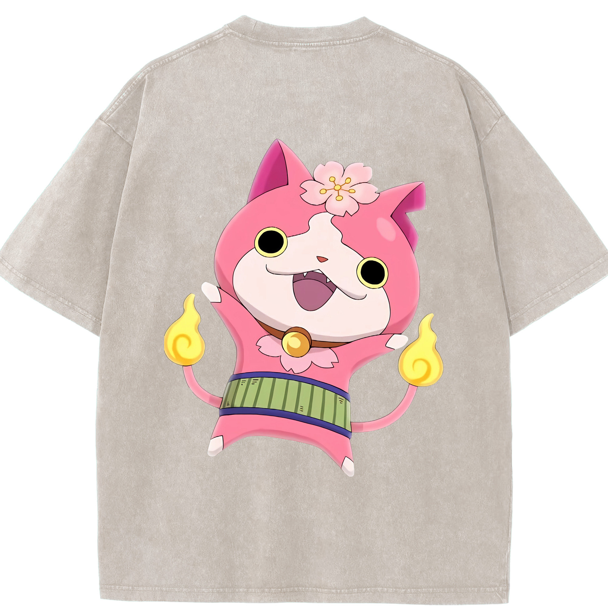（画像用） 妖怪ウォッチ Yo-kai Watch 綿100% ヴィンテージ風 半袖Tシャツ（背面プリント）
