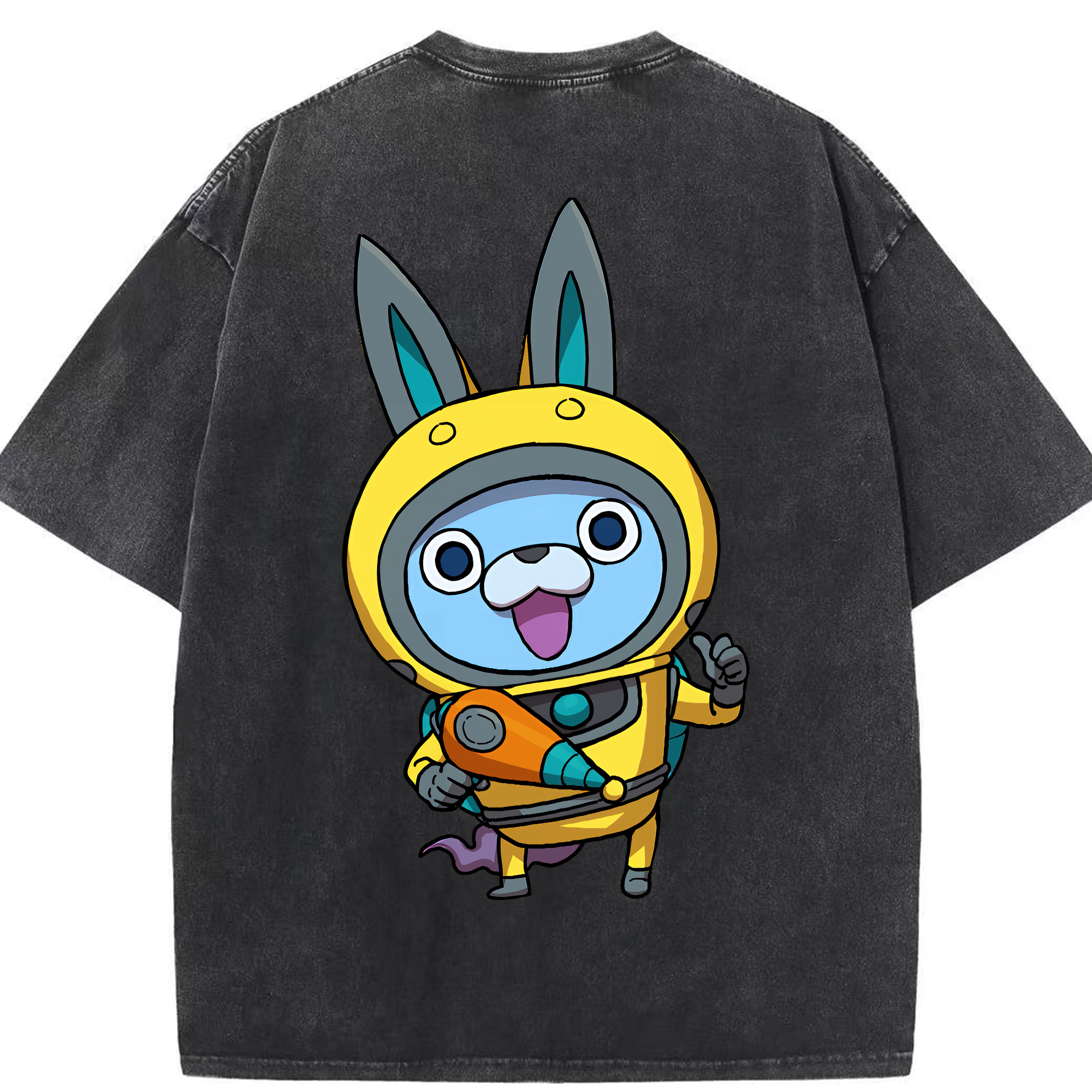 （画像用） 妖怪ウォッチ Yo-kai Watch 綿100% ヴィンテージ風 半袖Tシャツ（背面プリント）