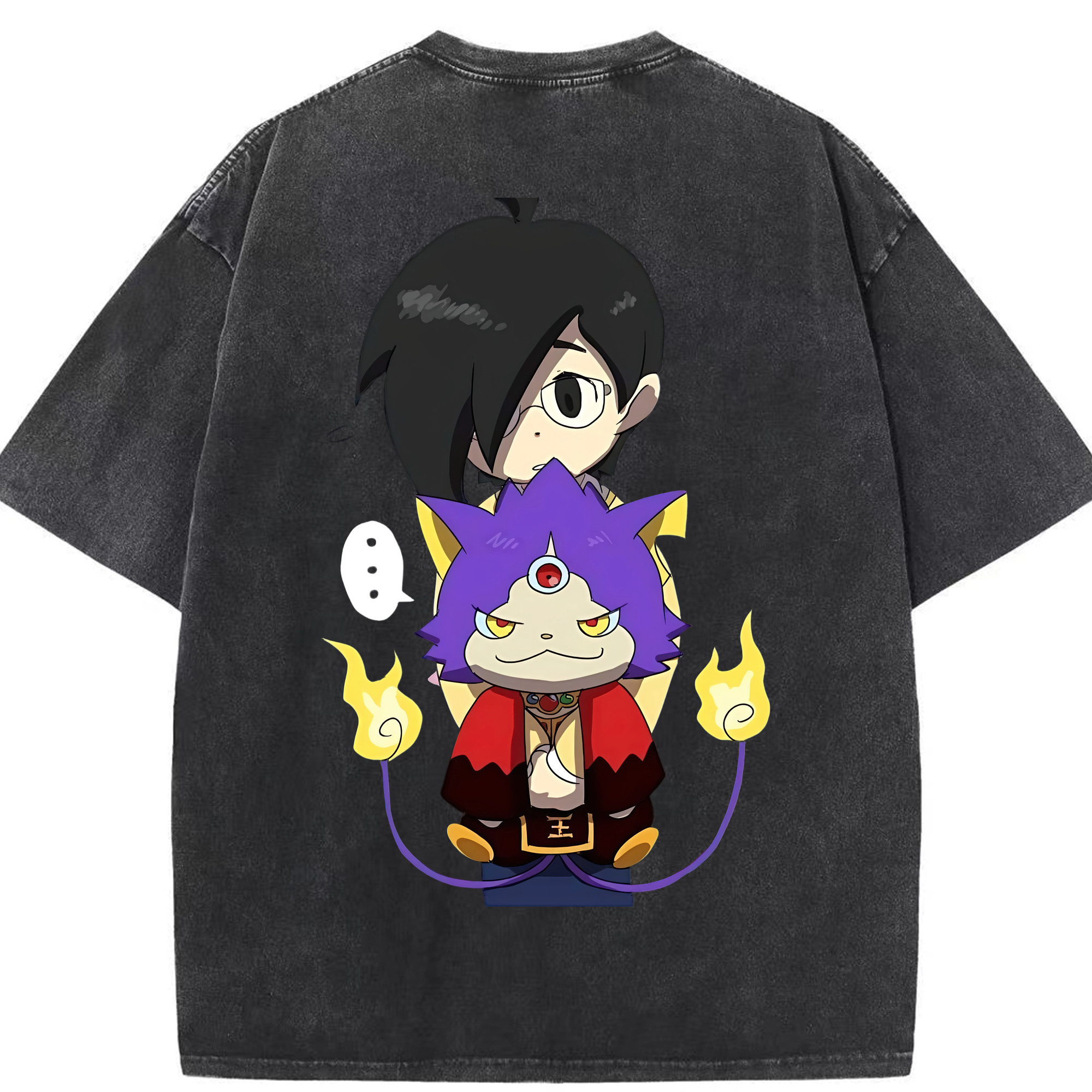 （画像用） 妖怪ウォッチ Yo-kai Watch 綿100% ヴィンテージ風 半袖Tシャツ（背面プリント）