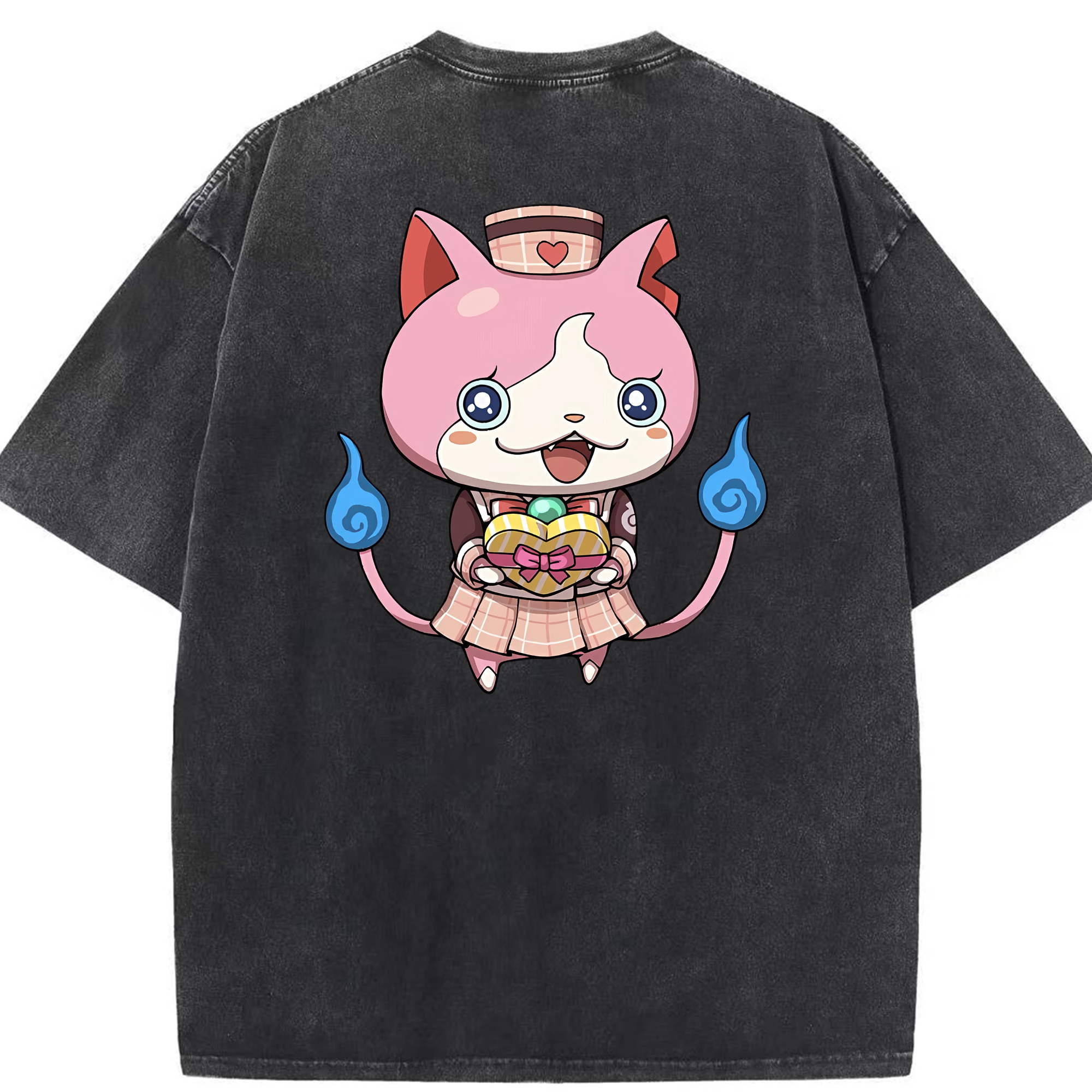 （画像用） 妖怪ウォッチ Yo-kai Watch 綿100% ヴィンテージ風 半袖Tシャツ（背面プリント）