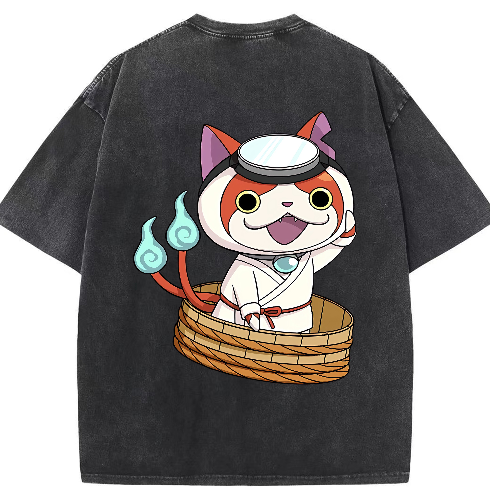 （画像用） 妖怪ウォッチ Yo-kai Watch 綿100% ヴィンテージ風 半袖Tシャツ（背面プリント）