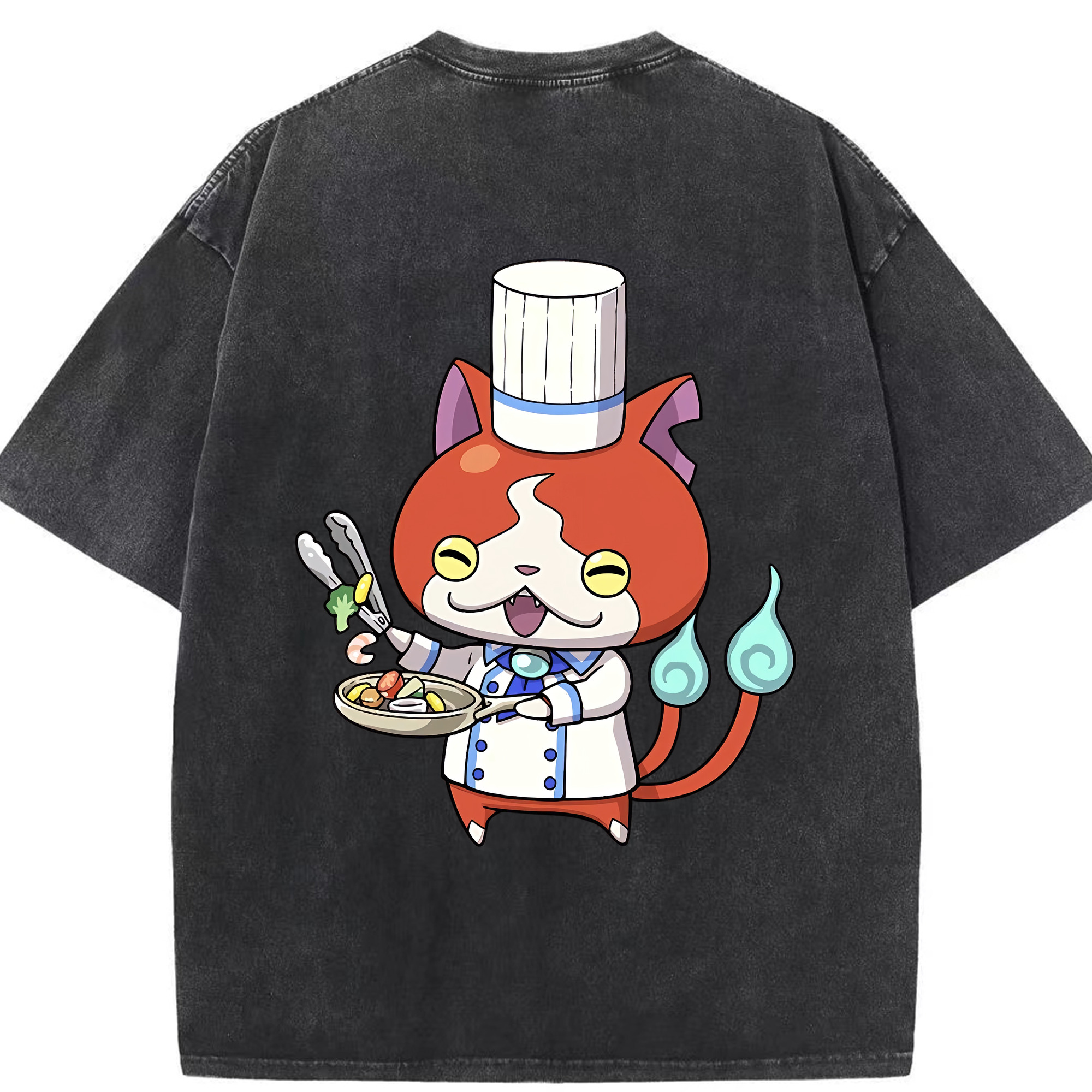 （画像用） 妖怪ウォッチ Yo-kai Watch 綿100% ヴィンテージ風 半袖Tシャツ（背面プリント）