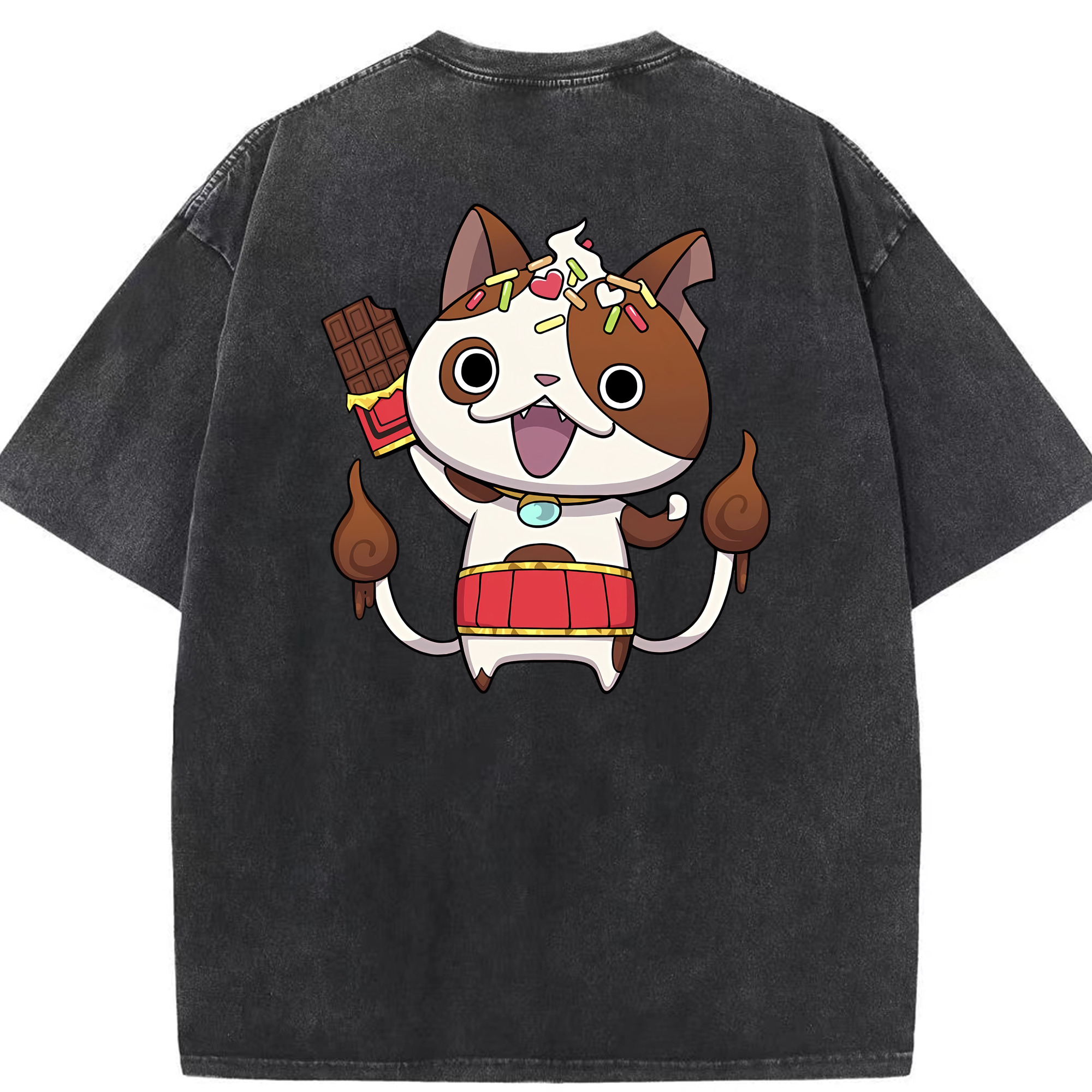 （画像用） 妖怪ウォッチ Yo-kai Watch 綿100% ヴィンテージ風 半袖Tシャツ（背面プリント）