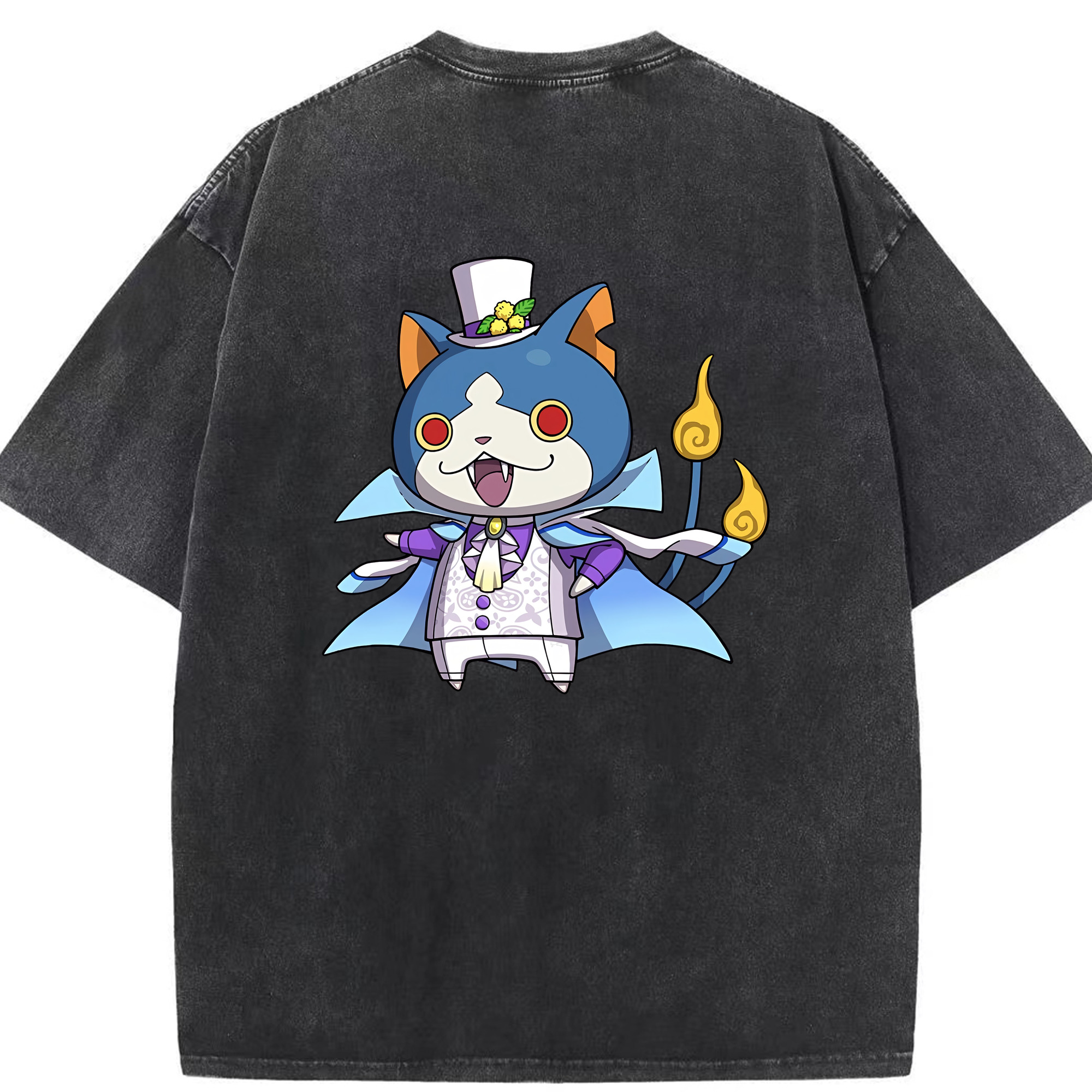 （画像用） 妖怪ウォッチ Yo-kai Watch 綿100% ヴィンテージ風 半袖Tシャツ（背面プリント）