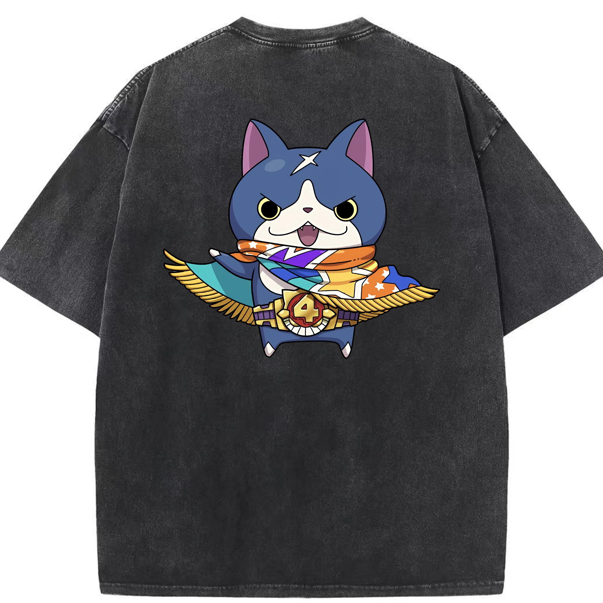 （画像用） 妖怪ウォッチ Yo-kai Watch 綿100% ヴィンテージ風 半袖Tシャツ（背面プリント）