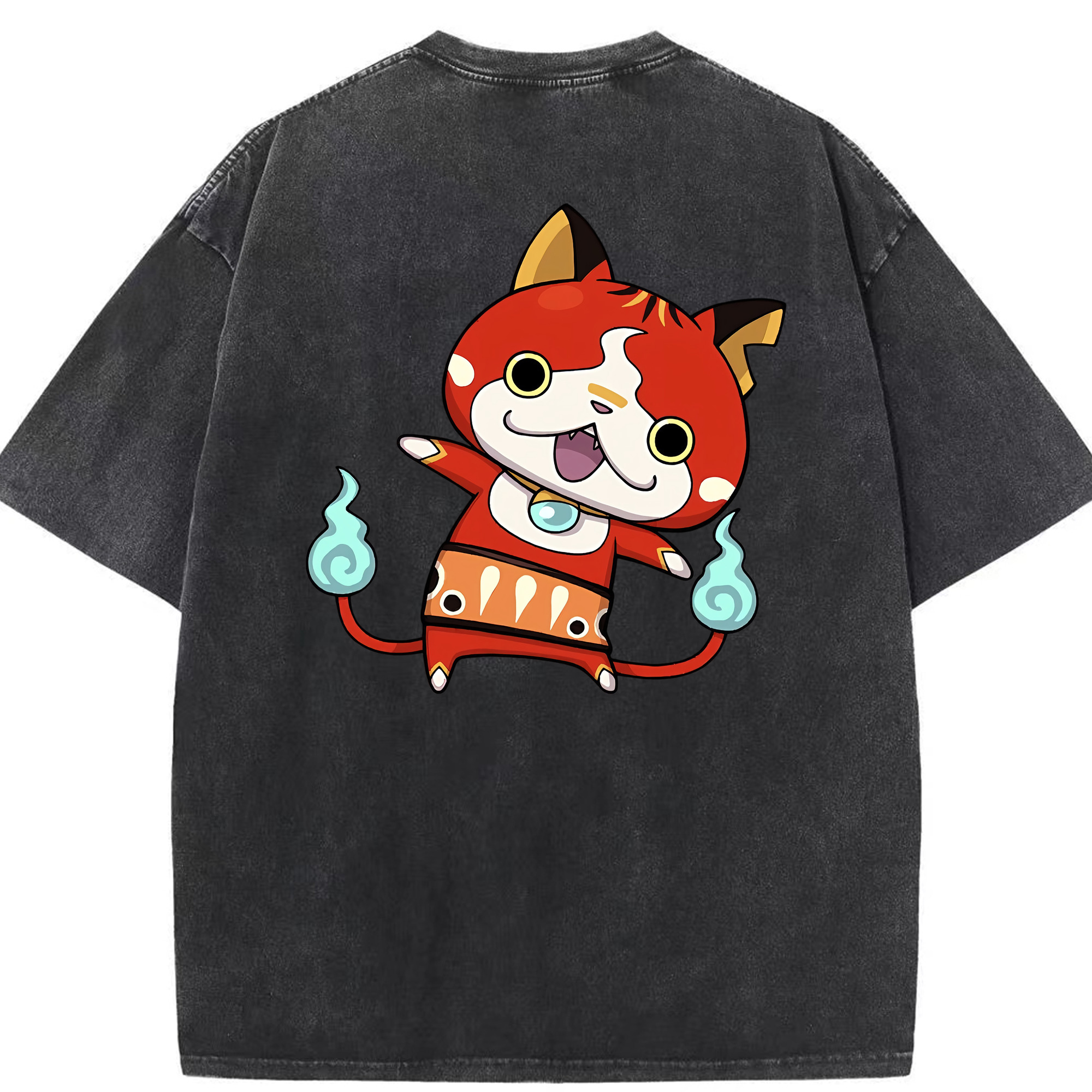 （画像用） 妖怪ウォッチ Yo-kai Watch 綿100% ヴィンテージ風 半袖Tシャツ（背面プリント）