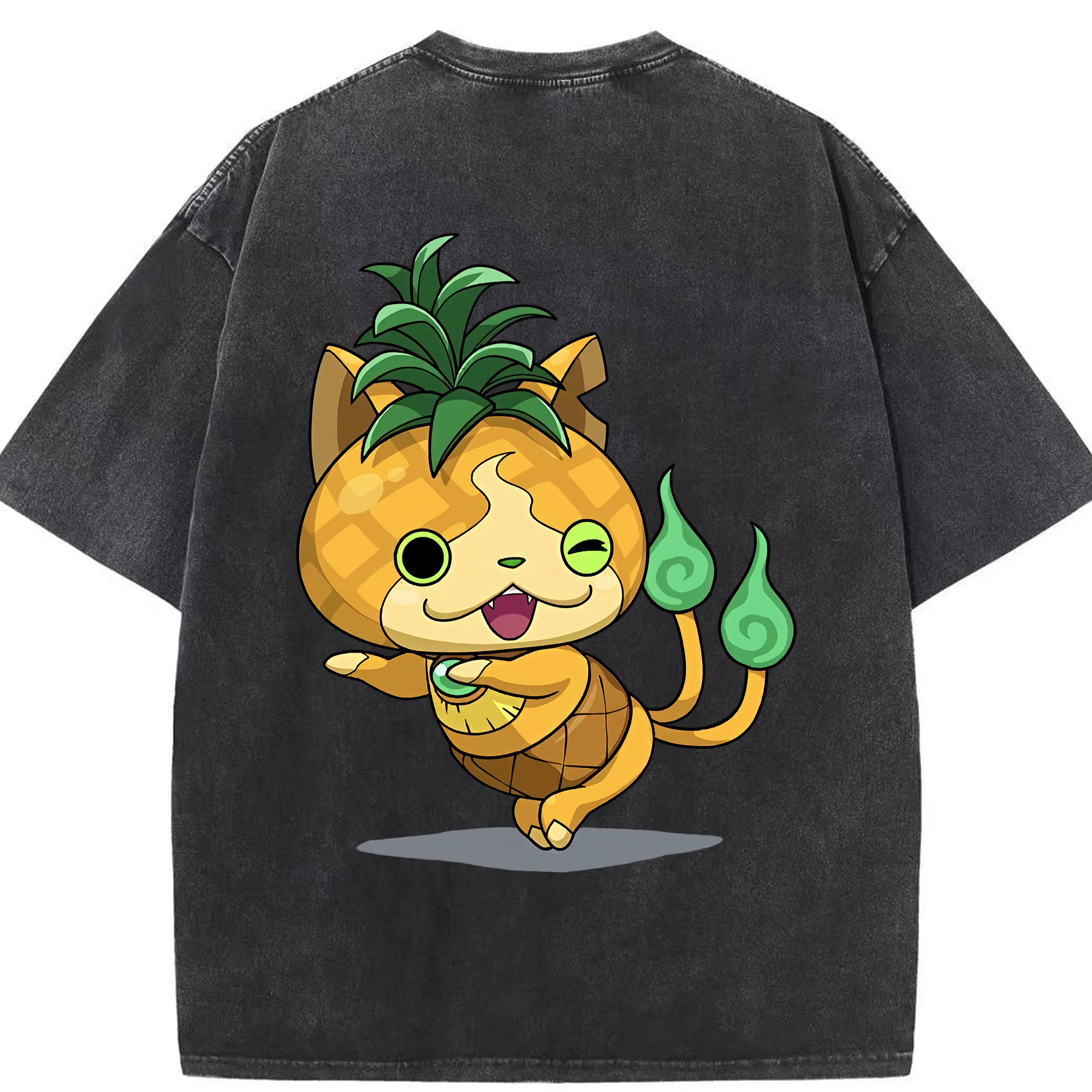 （画像用） 妖怪ウォッチ Yo-kai Watch 綿100% ヴィンテージ風 半袖Tシャツ（背面プリント）