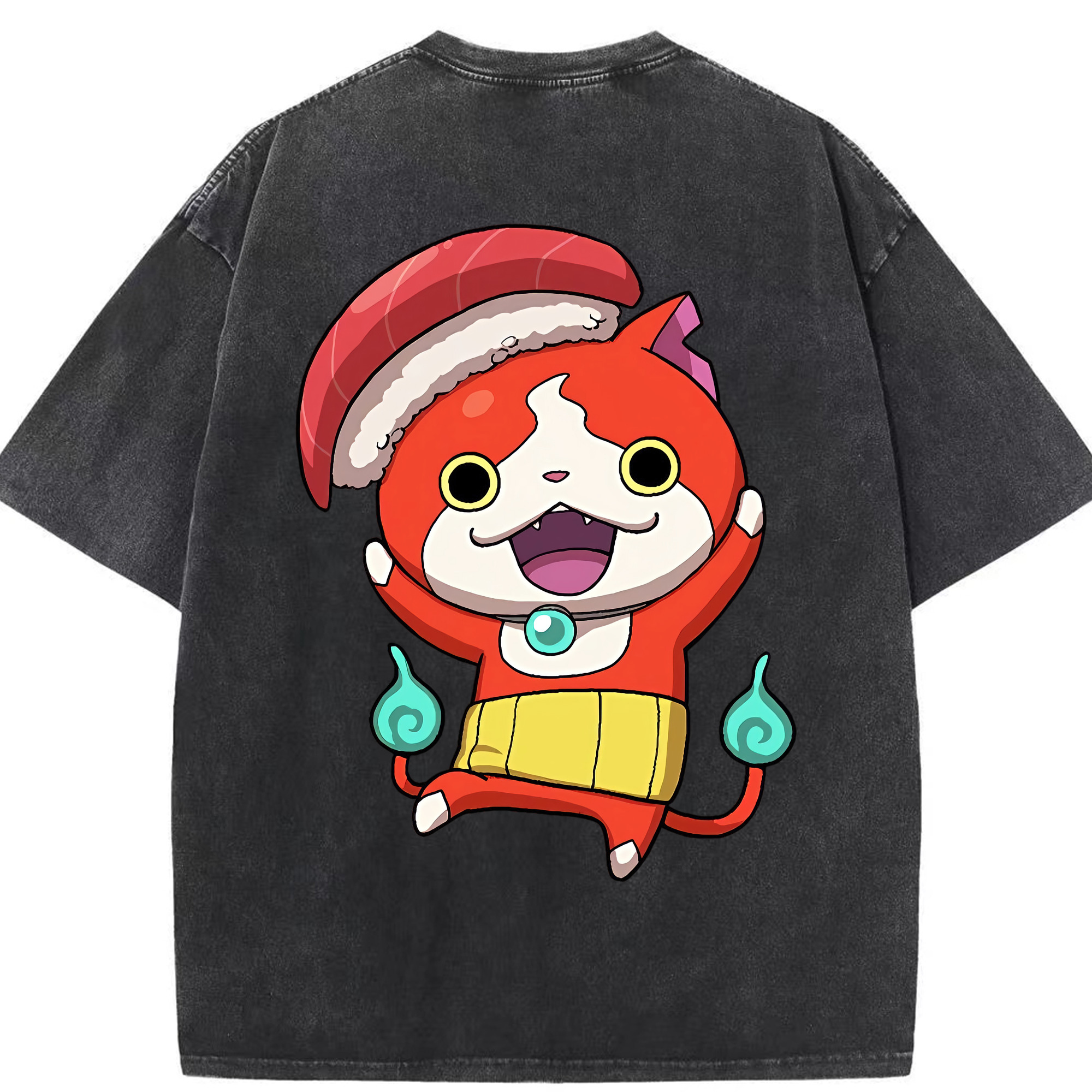 （画像用） 妖怪ウォッチ Yo-kai Watch 綿100% ヴィンテージ風 半袖Tシャツ（背面プリント）