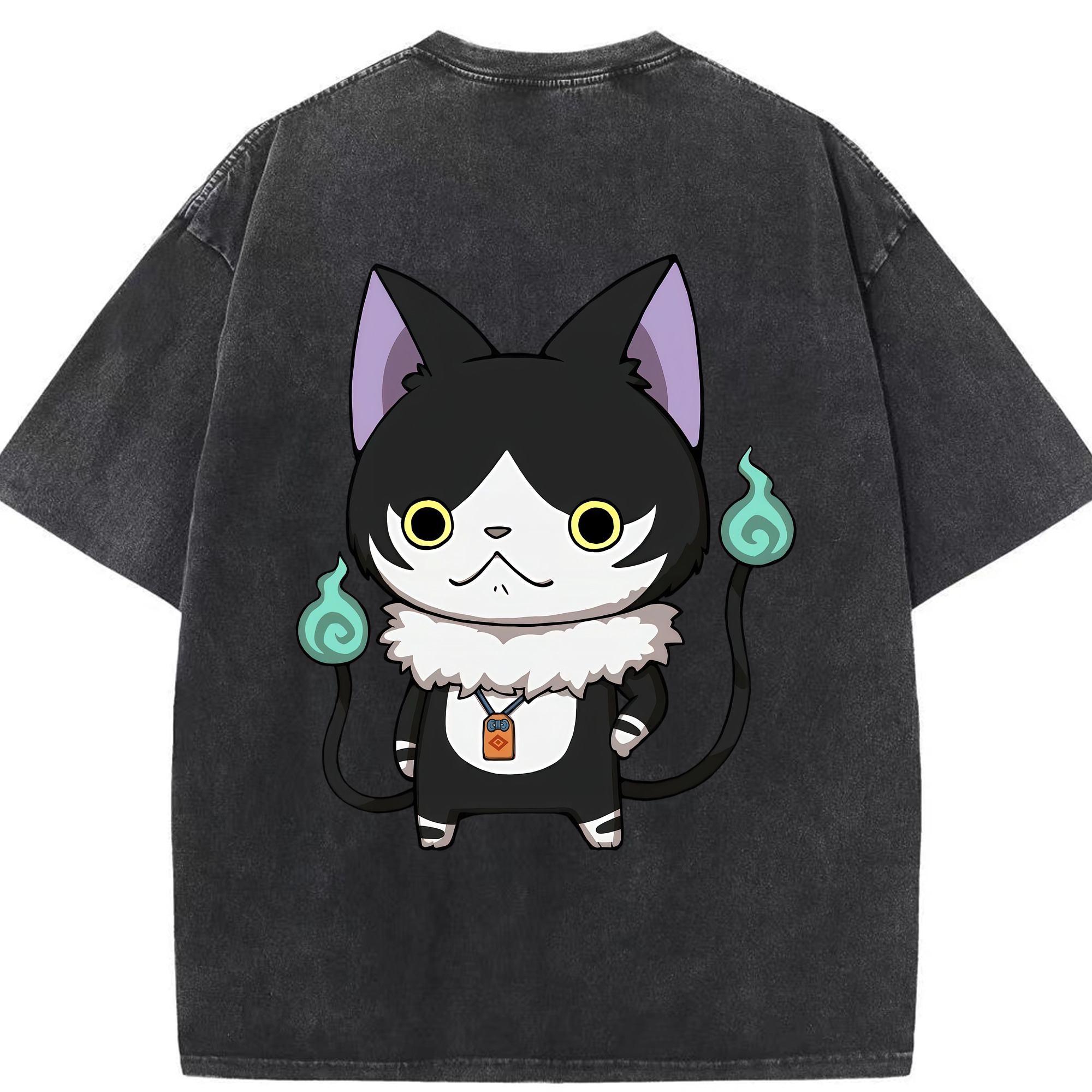 （画像用） 妖怪ウォッチ Yo-kai Watch 綿100% ヴィンテージ風 半袖Tシャツ（背面プリント）