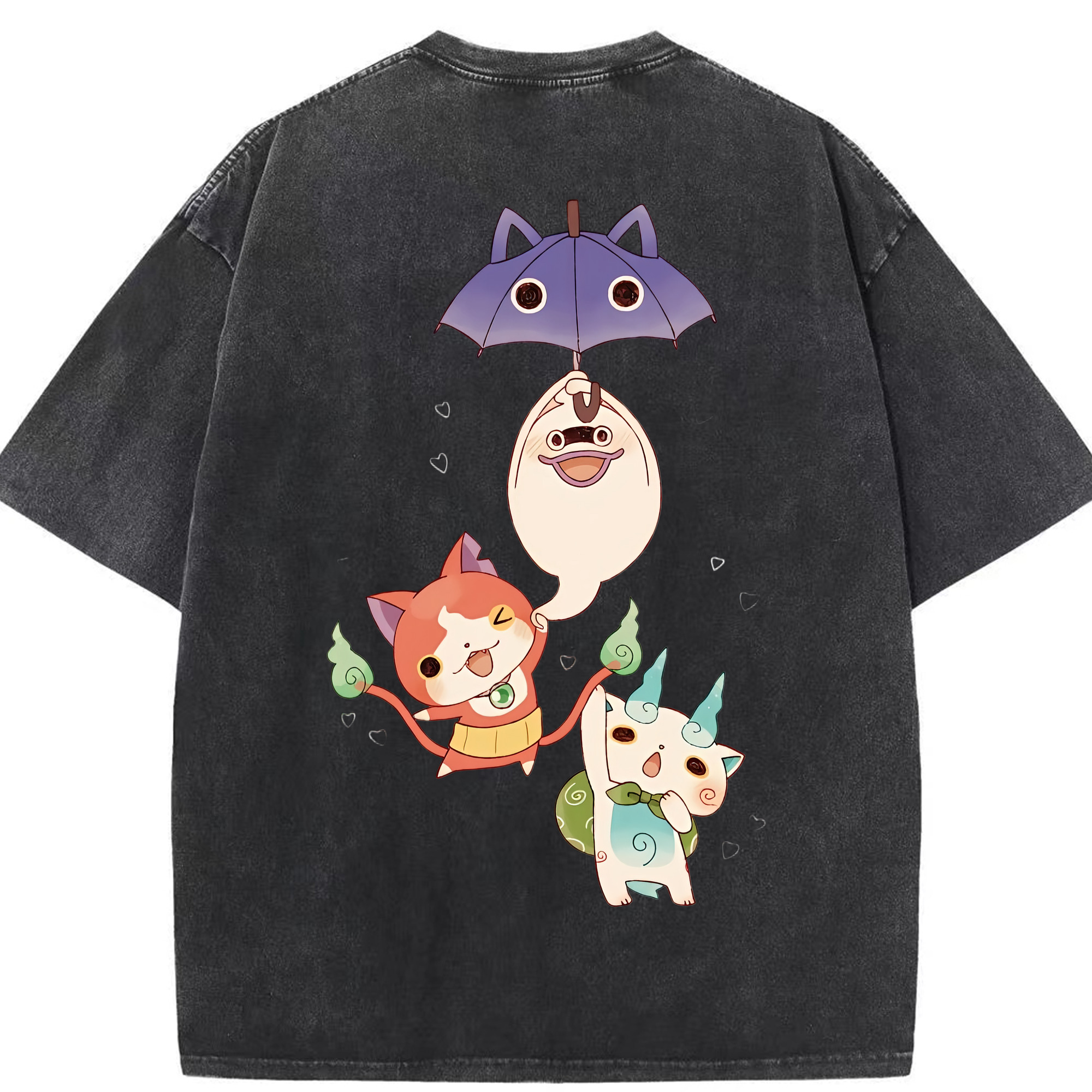 （画像用） 妖怪ウォッチ Yo-kai Watch 綿100% ヴィンテージ風 半袖Tシャツ（背面プリント）