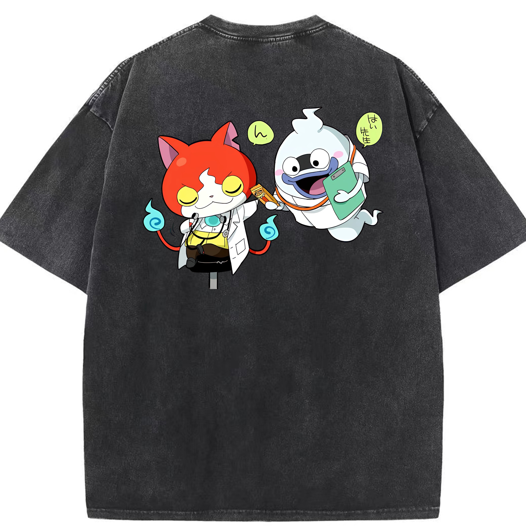 （画像用） 妖怪ウォッチ Yo-kai Watch 綿100% ヴィンテージ風 半袖Tシャツ（背面プリント）