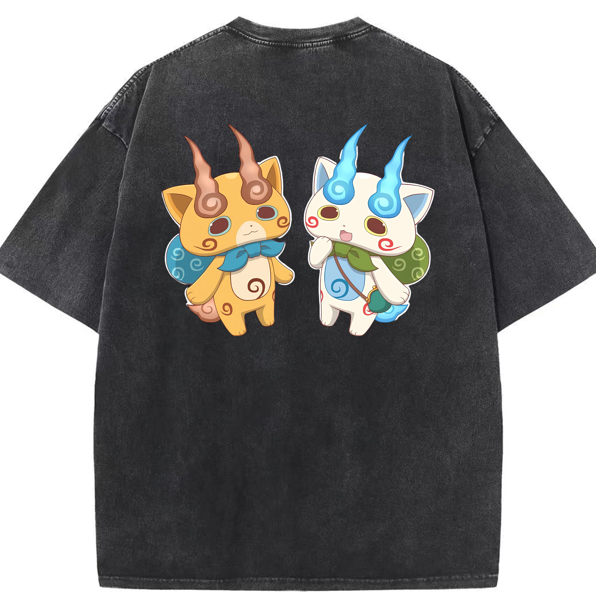 （画像用） 妖怪ウォッチ Yo-kai Watch 綿100% ヴィンテージ風 半袖Tシャツ（背面プリント）