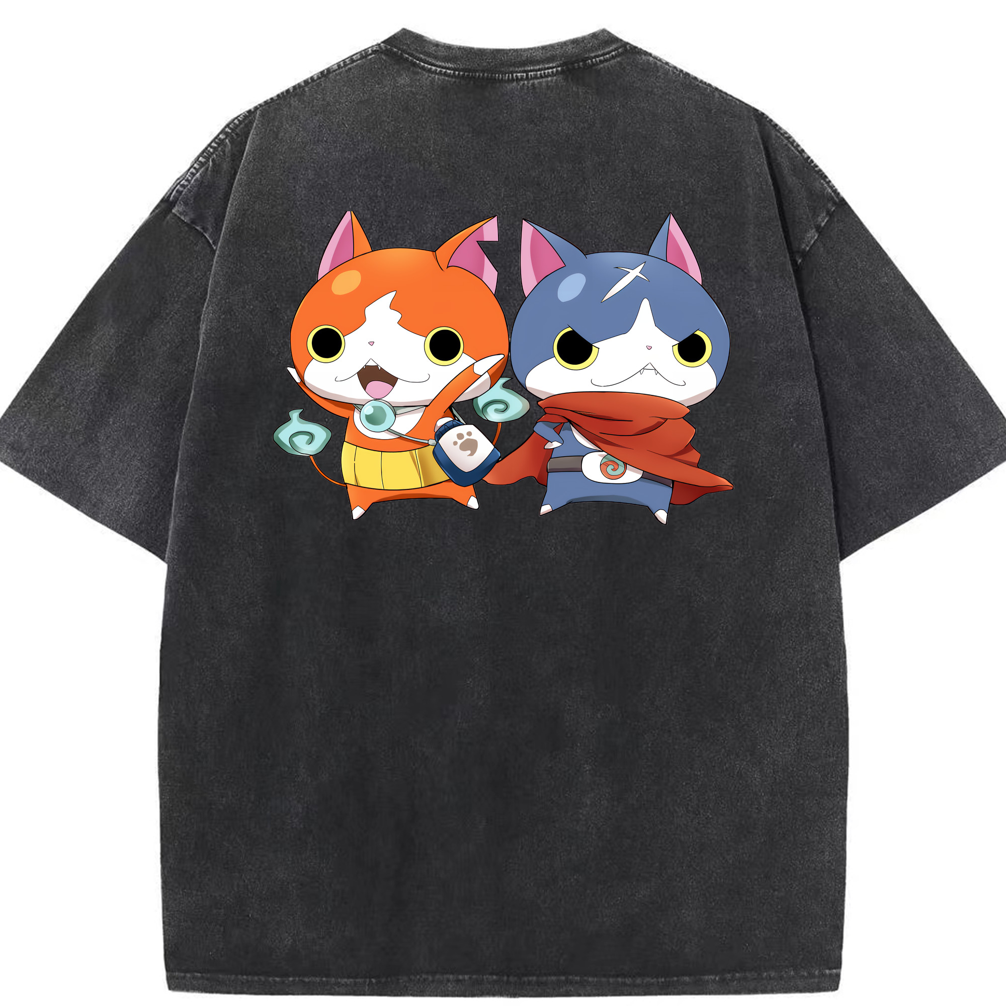 （画像用） 妖怪ウォッチ Yo-kai Watch 綿100% ヴィンテージ風 半袖Tシャツ（背面プリント）