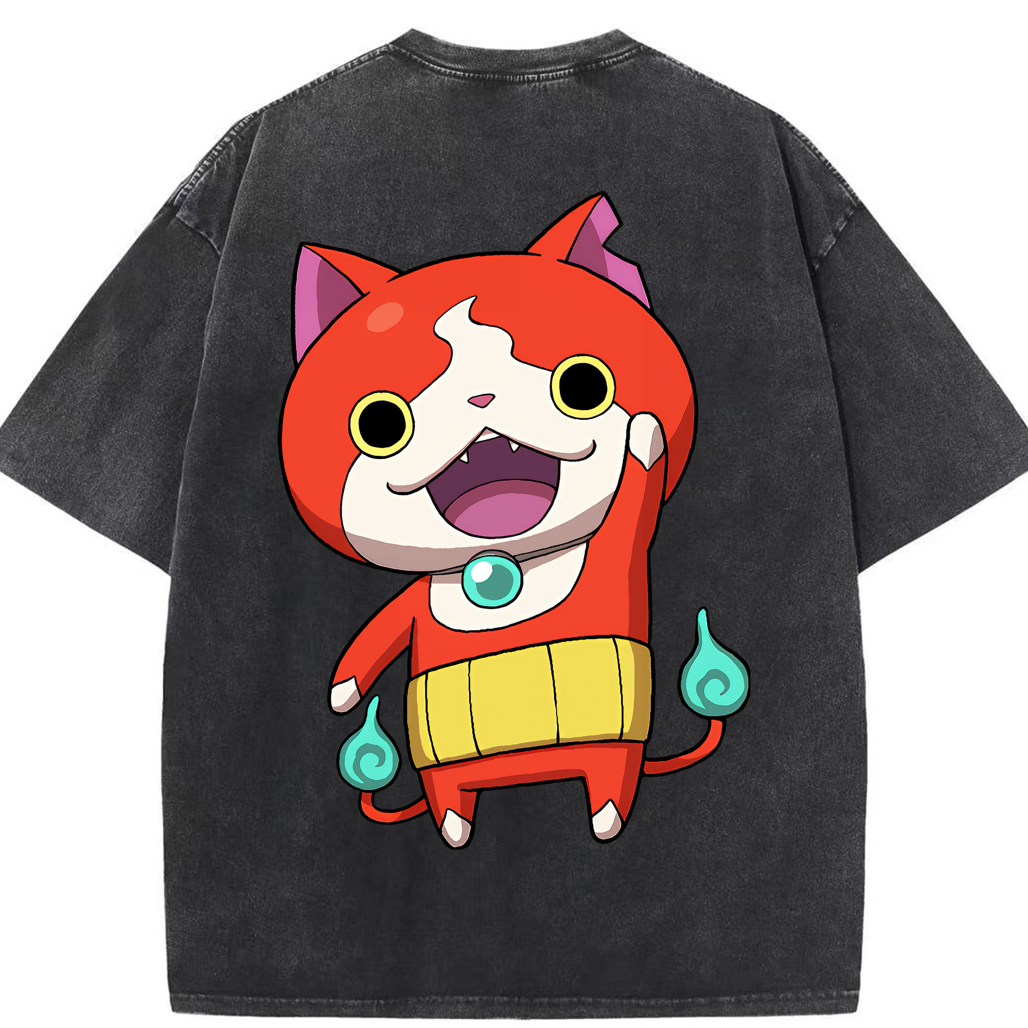 （画像用） 妖怪ウォッチ Yo-kai Watch 綿100% ヴィンテージ風 半袖Tシャツ（背面プリント）