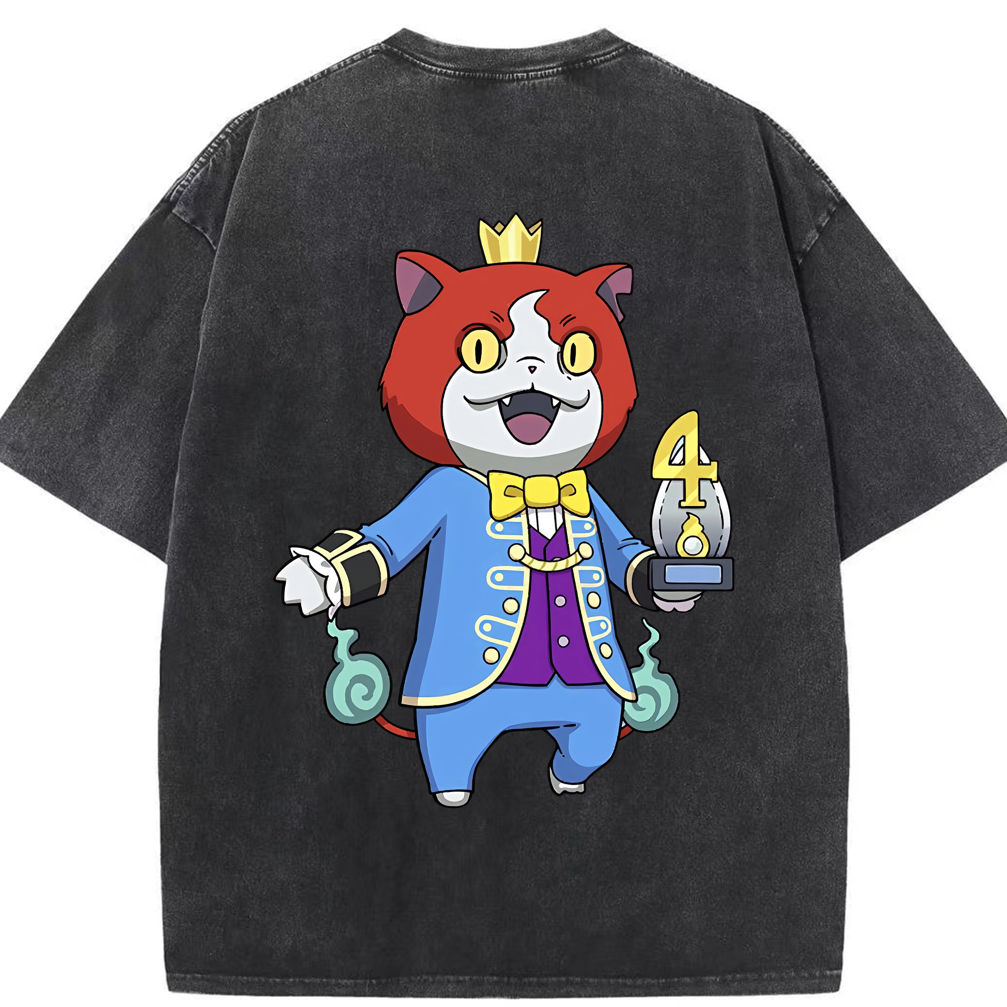 （画像用） 妖怪ウォッチ Yo-kai Watch 綿100% ヴィンテージ風 半袖Tシャツ（背面プリント）